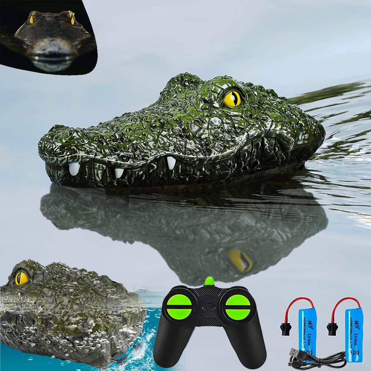 Akargol 2Pcs Remote Control Boat Alligator Head - RC Boats Fake Crocodile Head 2.4 GHz Remote Controlled for Kids and Adults