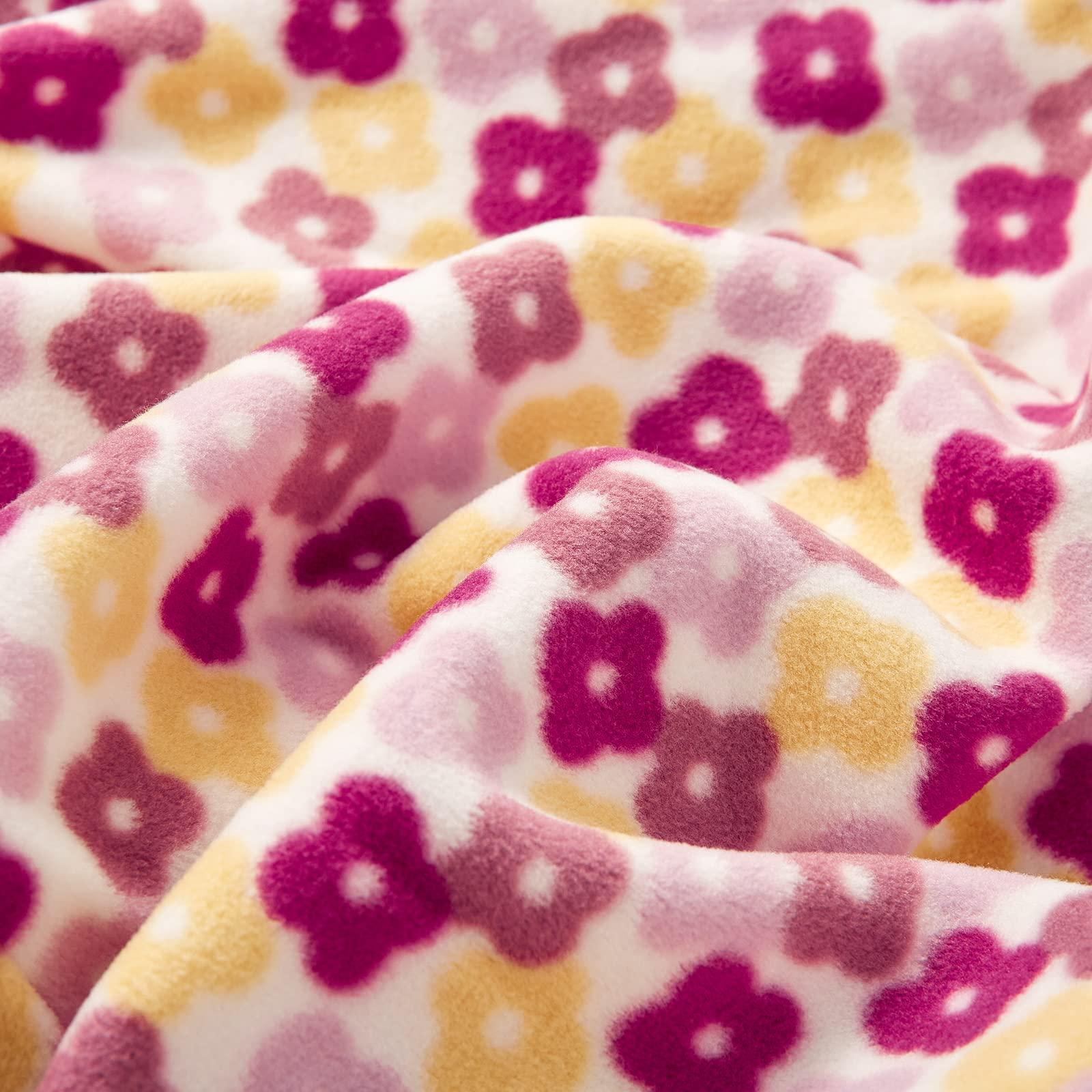 DaysU DaysU Micro Fleece Baby Sleep Sack 0-6 Months, 1.0 TOG Baby Sleeveless Wearable Blanket with 2-Way Zipper, Sleeping Bag for Baby Girl, 1 Pack, Flower