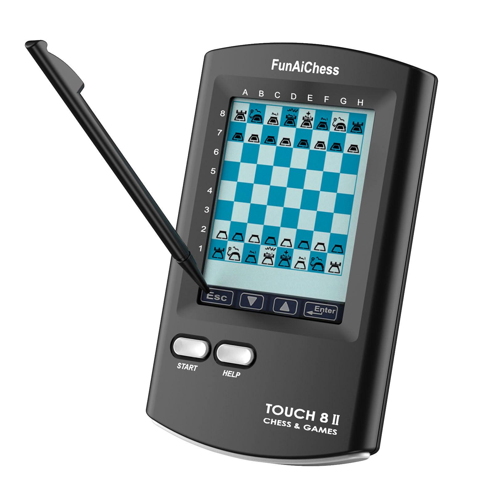 FunAiChess FunAiChess Handheld Electronic Chess Board 8 in 1 Touch Chess Computer Game Ai Chess Up Smart Electronic Chess Set for Adults, Kids,and Beginners Learn and Travel with Stylus Large LCD Display Gift