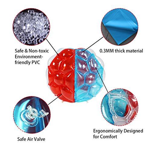 SUNSHINEMALL SUNSHINEMALL 2 PC Sumo Balls for Adult, Inflatable Body Ball Sumo Balls Bopper Toys, Heavy Duty PVC Vinyl Kids Adults Physical Outdoor Active Play (36 INCH Red Pure Blue)