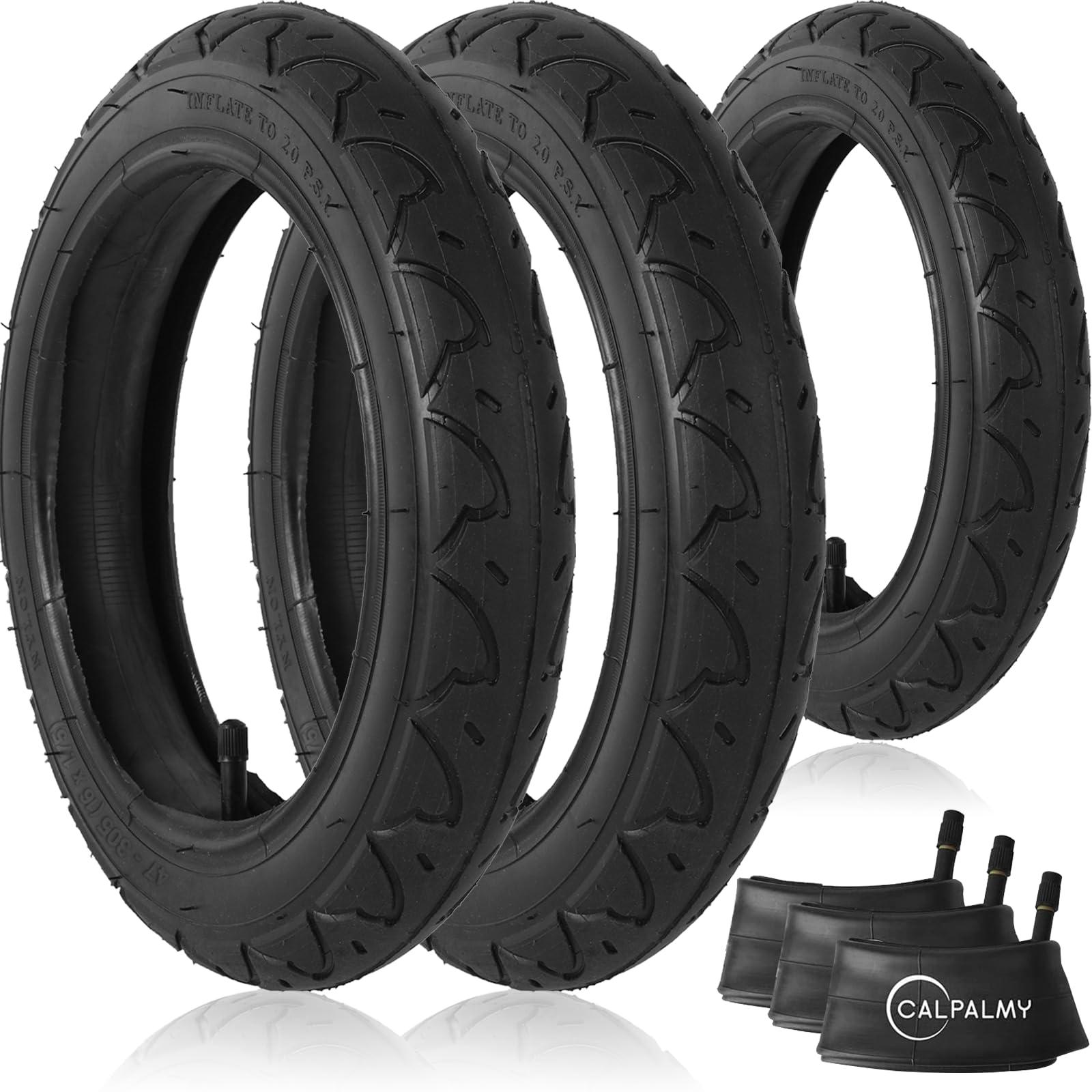 CALPALMY 12.5'' Front and 16'' Back Stroller Wheel Replacement Tubes and Tires