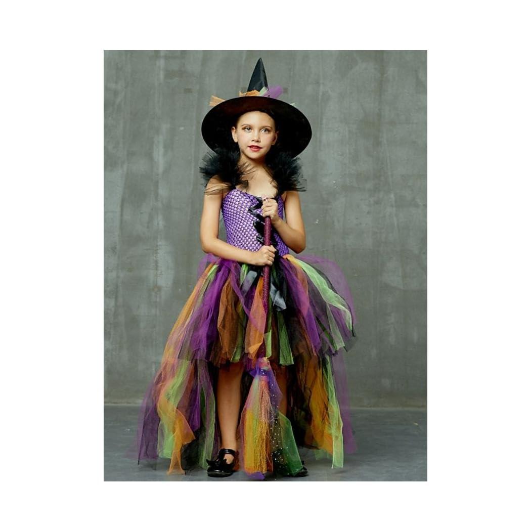 Generic Kids Little Girls\' Halloween Hocus Pocus Witch Winifred Sanderson Dress Set Performance Purple 3-4 years