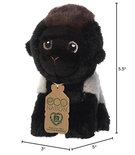 Aurora Aurora Eco-Friendly Eco Nation Gorilla Stuffed Animal - Environmental Consciousness - Recycled Materials - Black 5 Inches