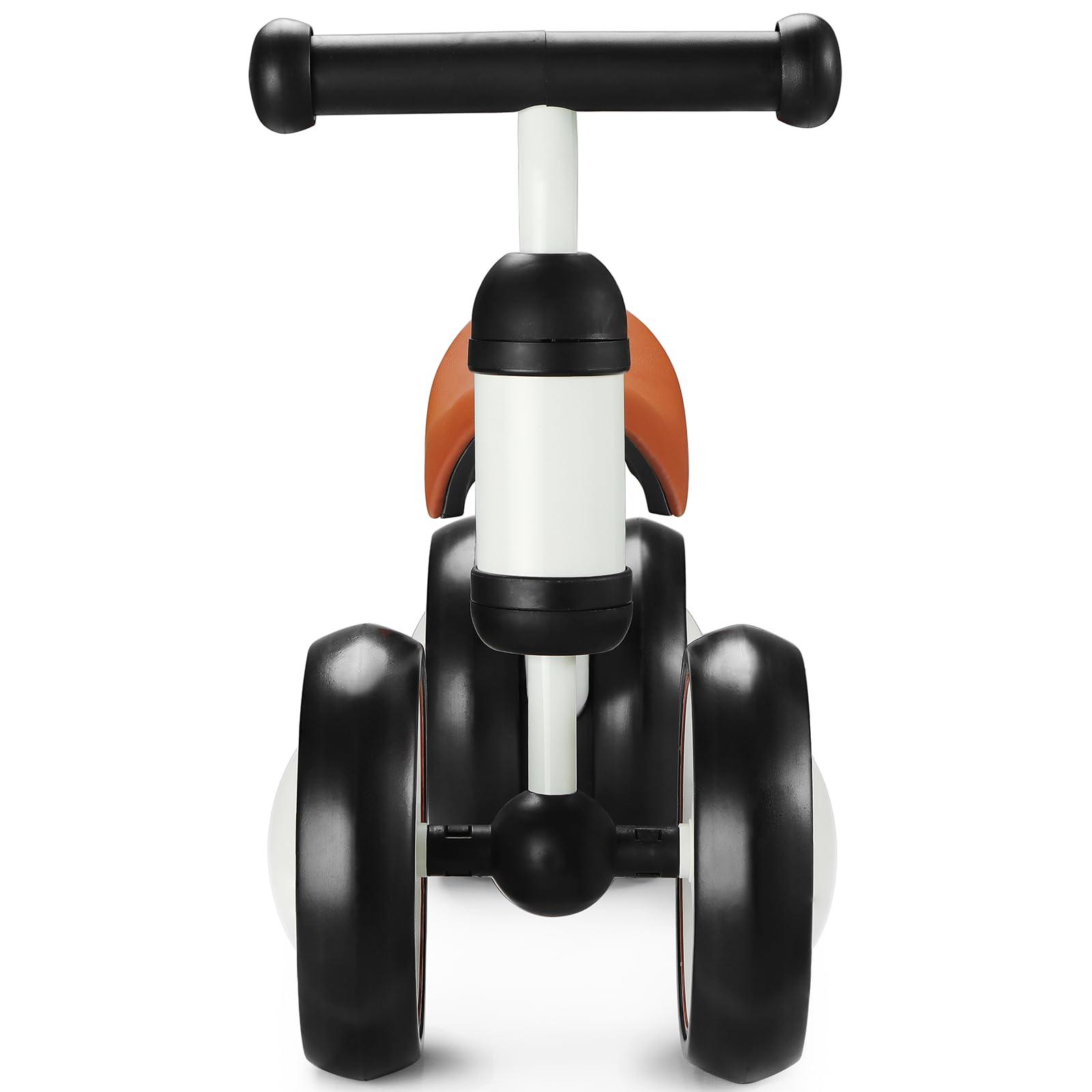 DADDYCHILD DADDYCHILD Baby Balance Bike for 12-24 Month Toddler, Toys for 1 Year Old Kids, No Pedal Infant 4 Wheels Baby Walker, Ride On Toys for Boys & Girls, Best First Birthday Gifts Children (White)