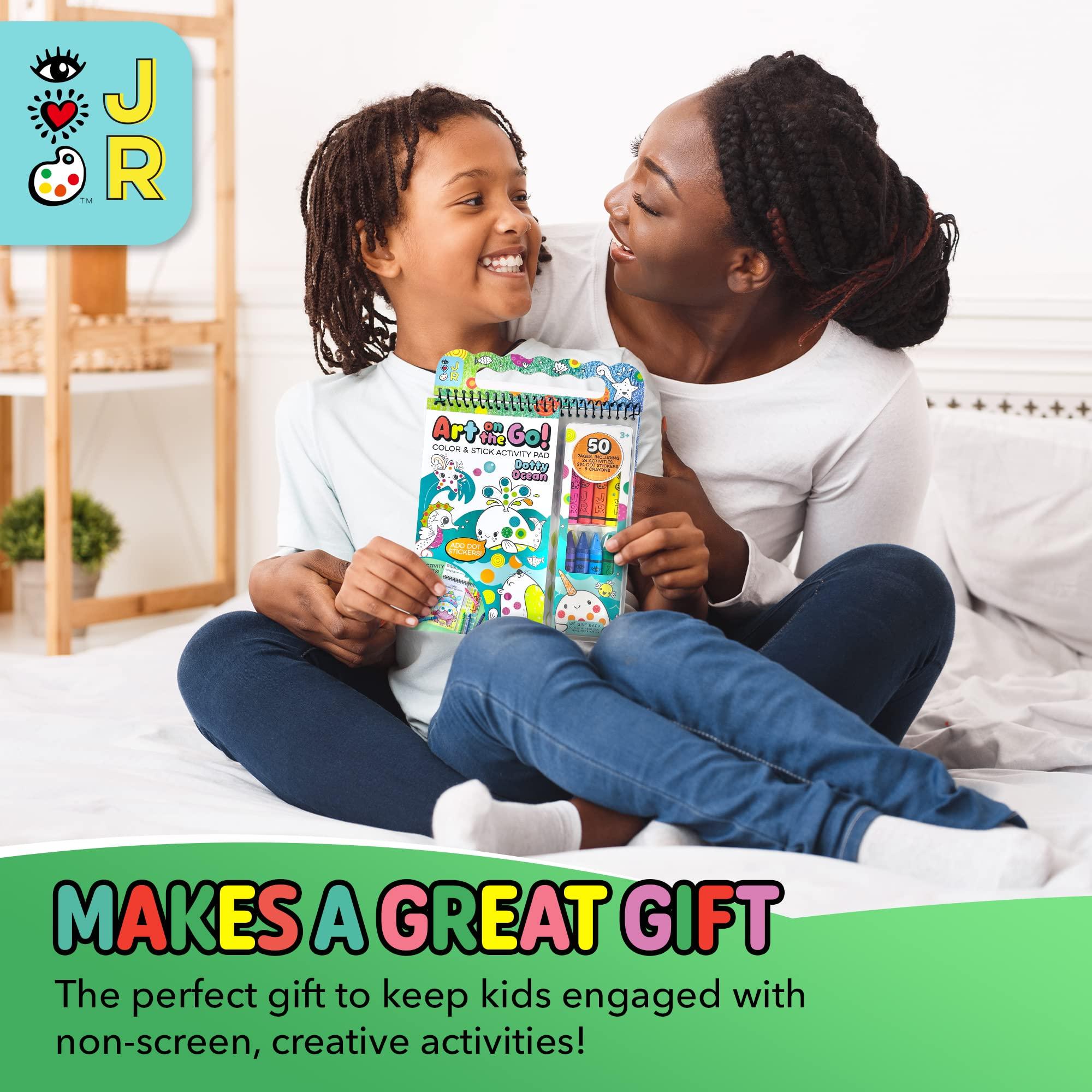 Bright Stripes Bright Stripes Travel Coloring Kit for Kids: Art On the Go Coloring Books and Crayons, Sticker Activity Book - Mess-Free Collage Fun for Ages 3+ (Art On The Go, Going Dotty Ocean)