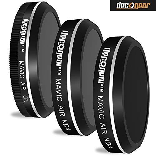 Deco Gear Deco Gear DJI Mavic Air Accessory Bundle- EVA-Protected Hardshell Travel Backpack with 3Pc. Filter Kit (ND4 + ND8 + CPL) and Landing Pad