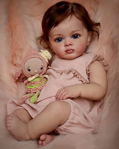 Pinky Reborn Baby Dolls 23 Inch Silicone Baby Doll LifelikeToddler Dolls That Look Real Reborn Doll Toy Gift for Collection Kids Age 3