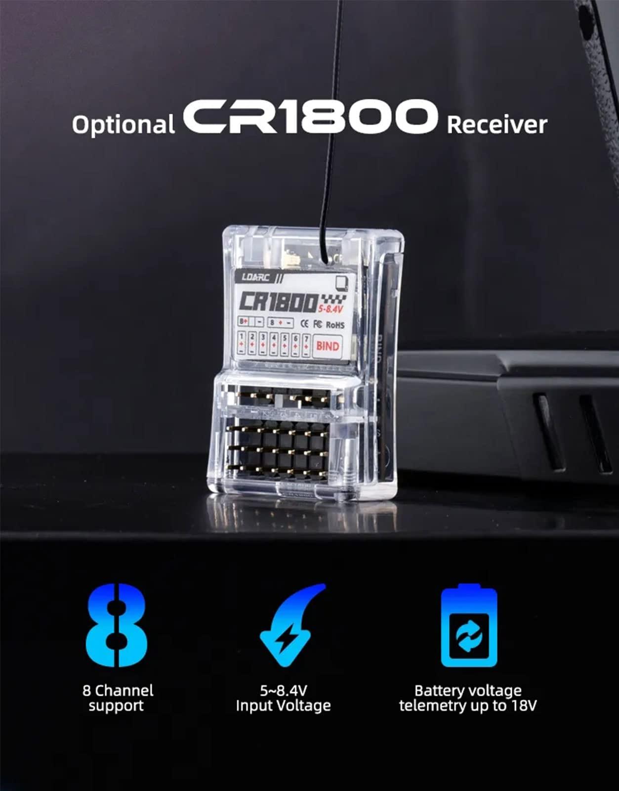 ZKSJ ZKSJ LDARC 8-Channel CT01 Remote Control Radio Transmitter and Receiver 2.4Ghz 400-Meter Signal Range Equipped with LCD Display Suitable for RC Cars/Truck/Crawler/Boats/Airplanes(Grey)