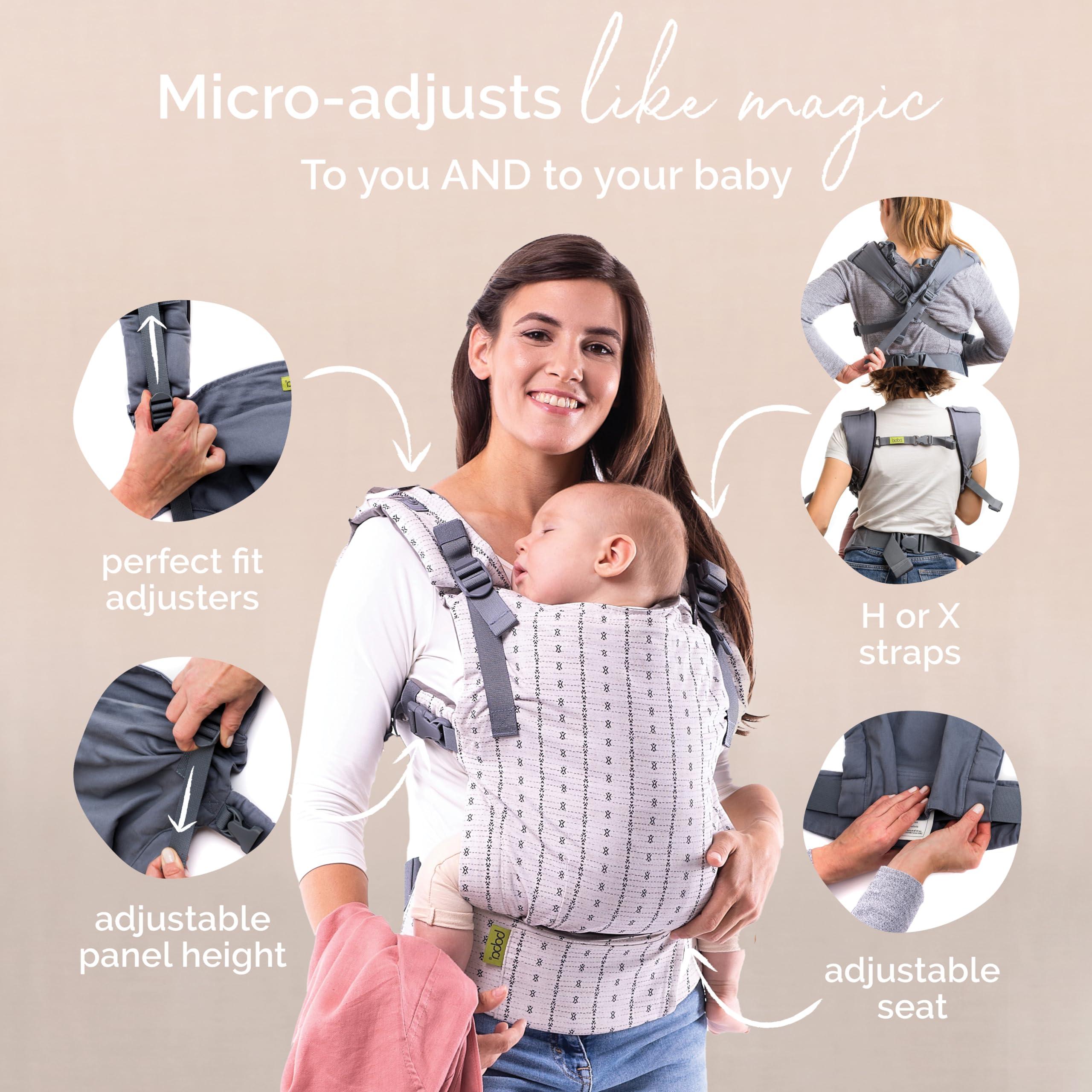 Boba Boba X Baby Carrier - Adjustable Infant Carrier for Newborn to Toddler, Front and Backpack Babywearing 7 to 45 lbs, Ergonomic Baby Carrier with Crossable Straps and Padded Shoulders (Yucca)