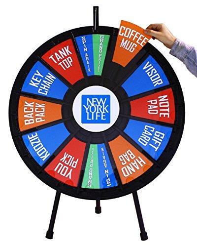 SpinningDesigns 31" Insert Your Own Graphics Prize Wheel with 12-24 Slots