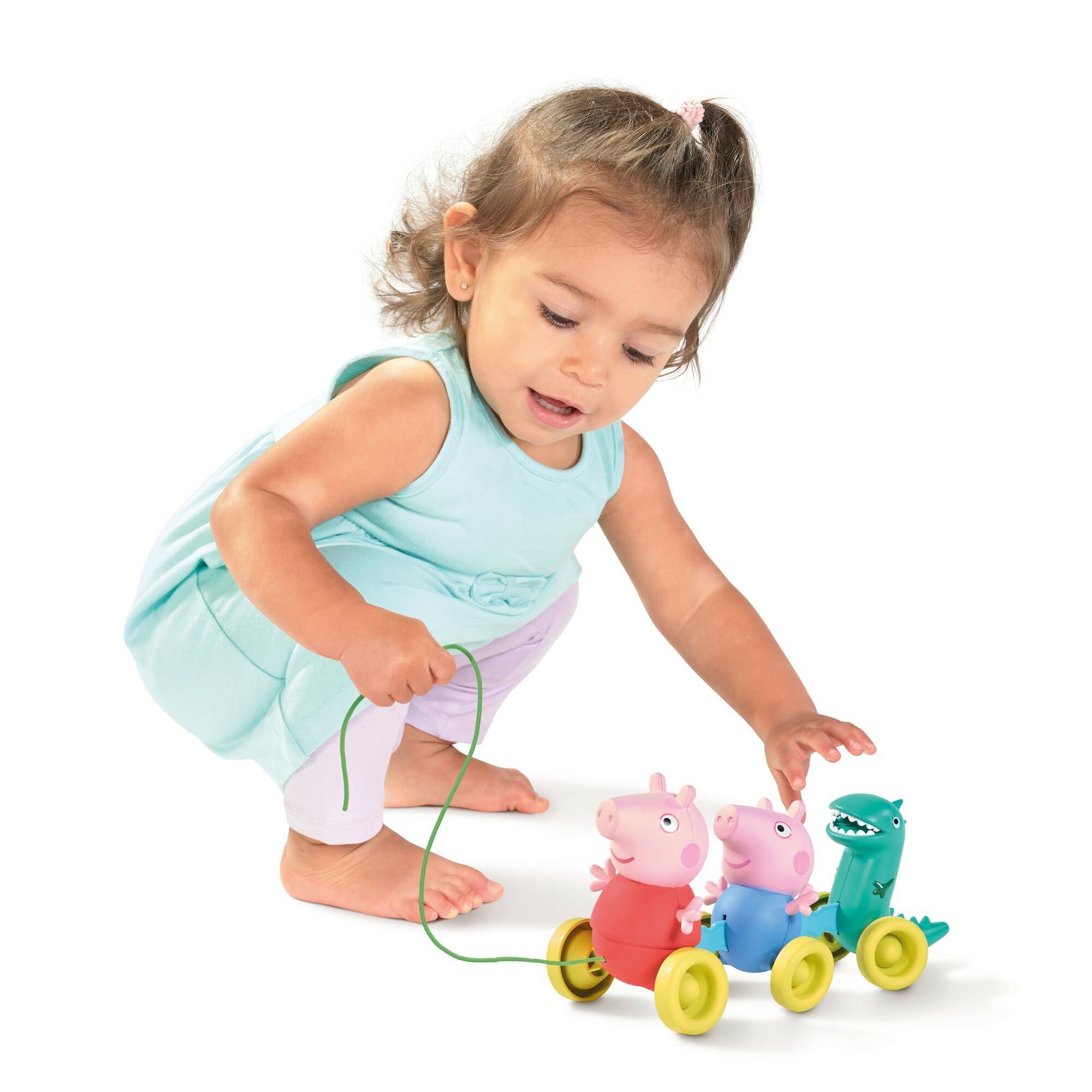 TOMY TOMY Toomies Peppa Pig Pull Along Toy - Peppa Pig Toys with Music and Wheels - Baby and Toddler Push Toys with Wibble Wobble Action - Walking Toys Ages 18 Months and Up