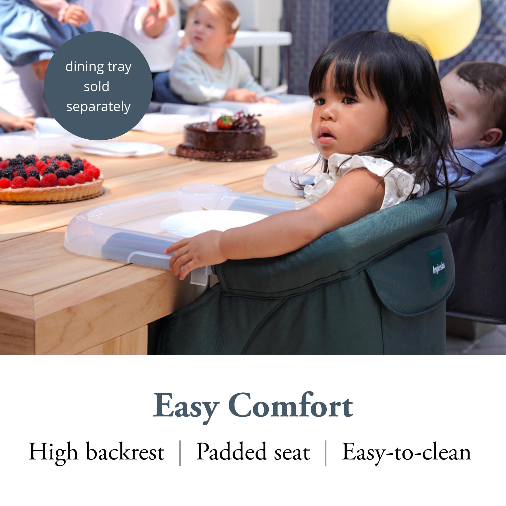 Inglesina Inglesina Fast Table Chair, Dark Green - Portable Baby High Chair - Babies & Toddlers 6-36 Months - Collapsible Design - Fits Tables 0.8'' to 3.5'' Thick - Compact & Easy to Use - Travel Bag Included