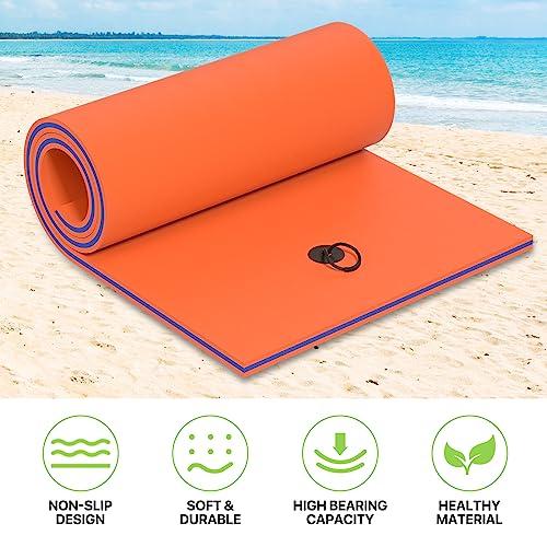 Magshion Magshion Lake Float for Adults 7x3 Ft XPE Foam Water Floating Pad for Beach, Ocean, Lake and Boating, High Density Float Pad with Elastic Cord and Storage Straps, Orange