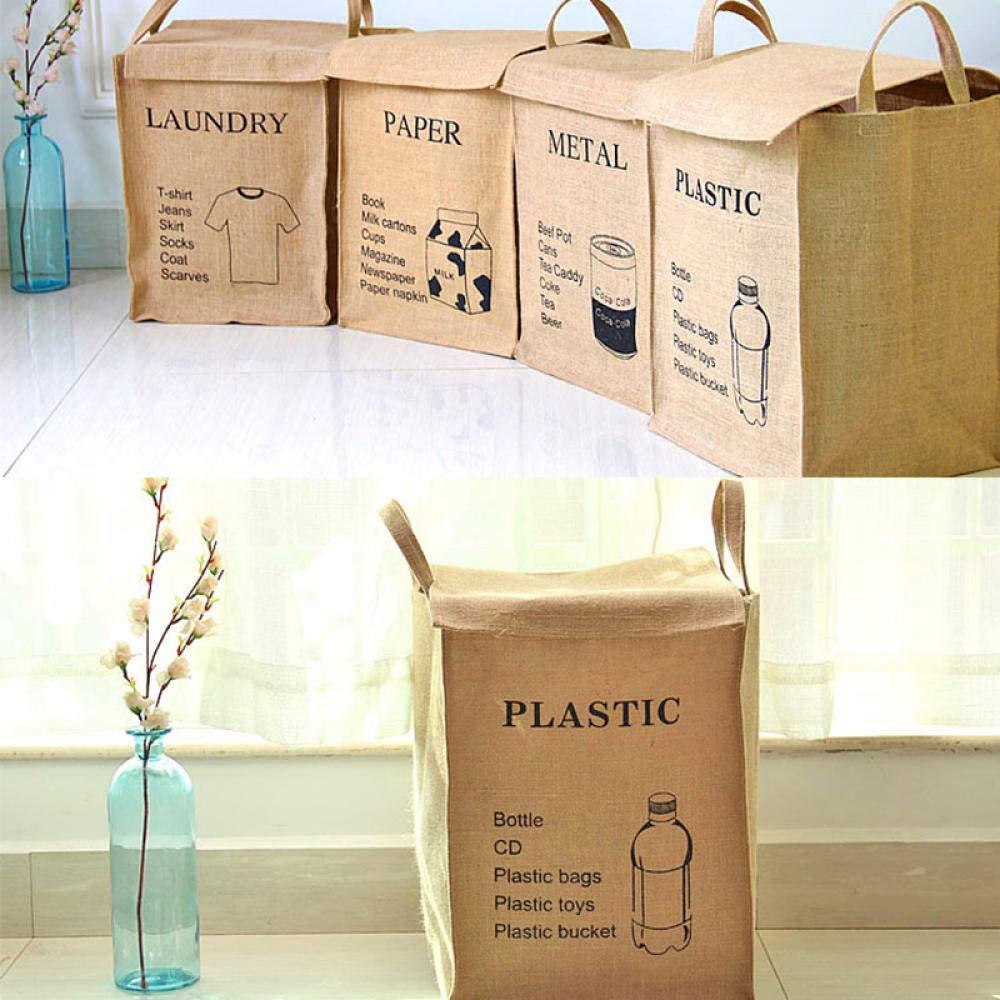 SUNS Square Storage Bins Basket, Organizer for Nursery Storage, Kid's Toy Gift Baskets, Storage Bags Cotton Linen Foldable Box Decorative-with Cover-C