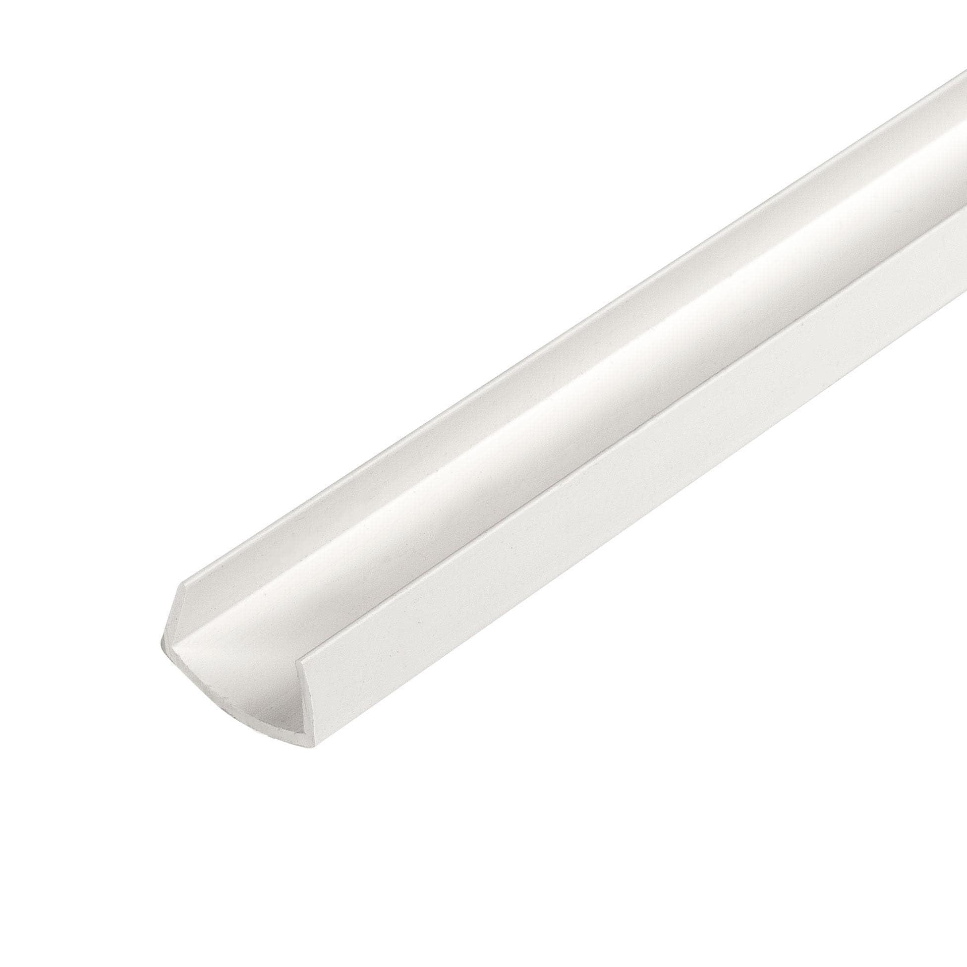 OUTWATER Outwater Plastics White 5/8'' Rigid PVC UV Treated Plastic U-Channel/C-Channel 46 Inch Lengths (Pack of 3)
