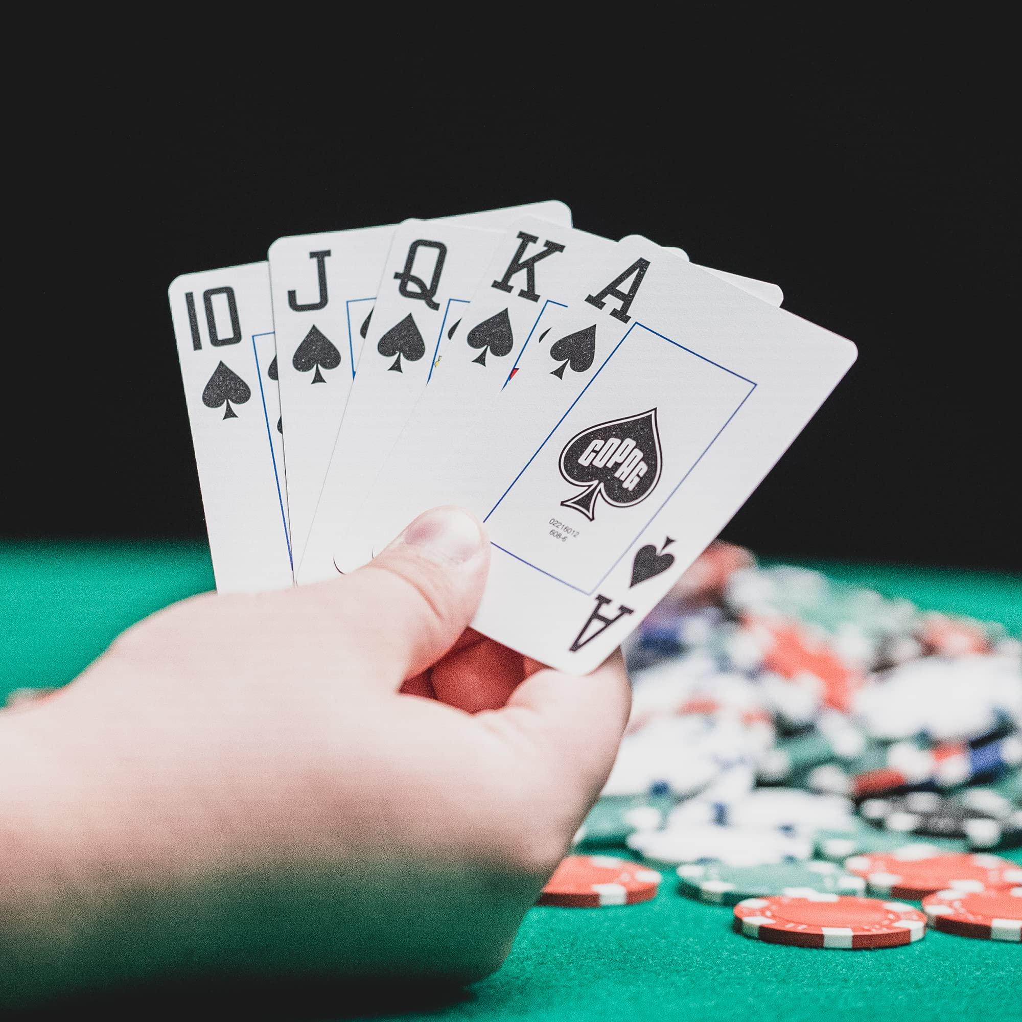 Copag Copag Legacy Design 100% Plastic Playing Cards, Poker Size (Standard) Jumbo Index Green/Purple Double Deck Set