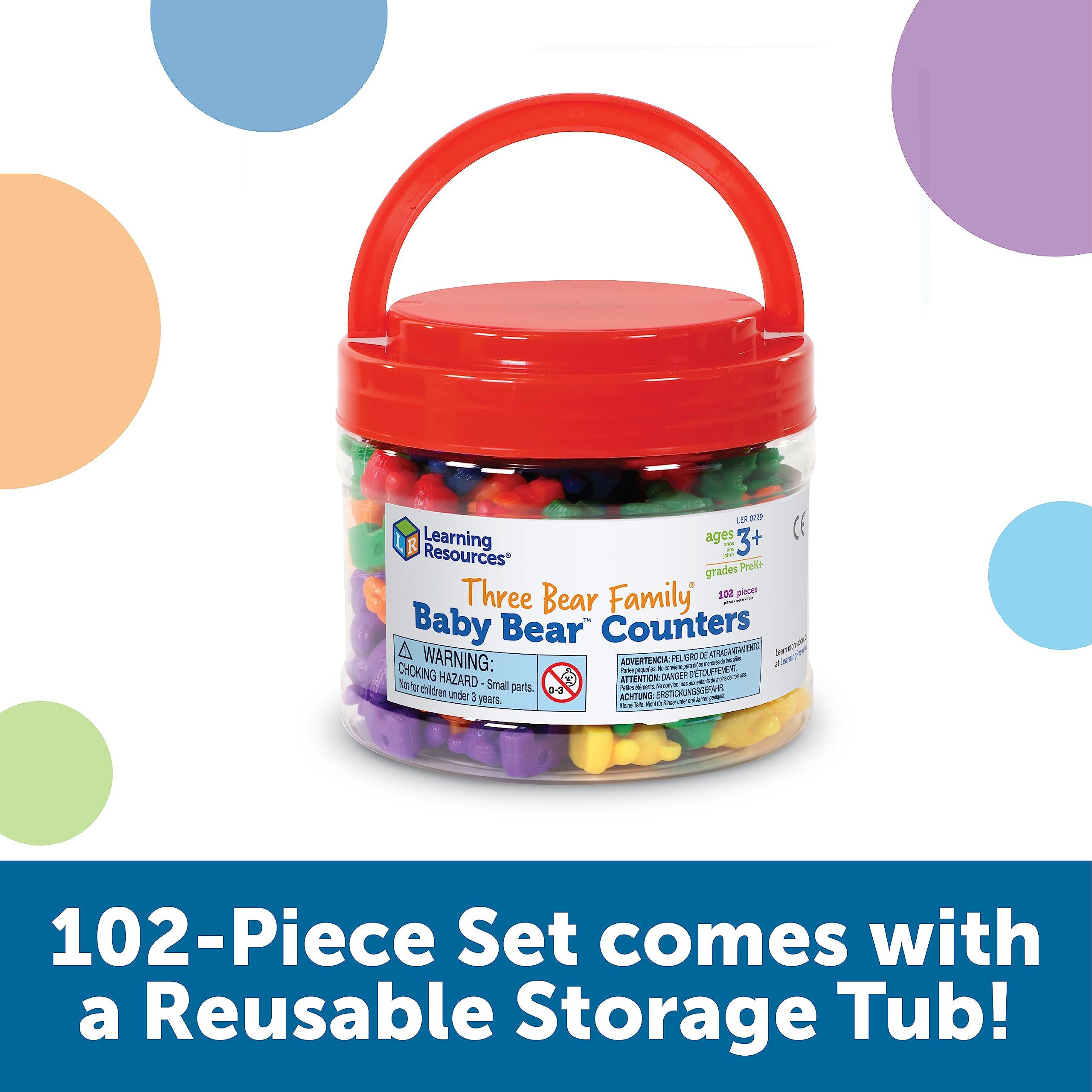 Learning Resources Learning Resources Baby Bear Counters - 102 Pieces, Ages 3+ | Grades Pre-K+ Toddler Learning Toys, Counters for Kids, Counting Manipulatives, Teddy Bear Counters