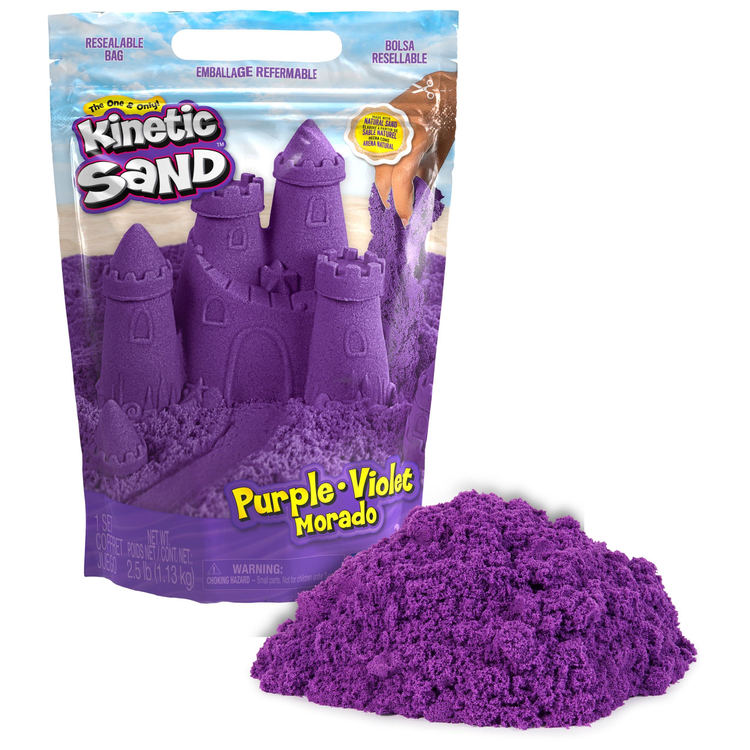 Kinetic Sand Kinetic Sand, 2.5lbs Purple Play Sand, Moldable Sensory Toys for Kids, Resealable Bag, for Ages 3 and up
