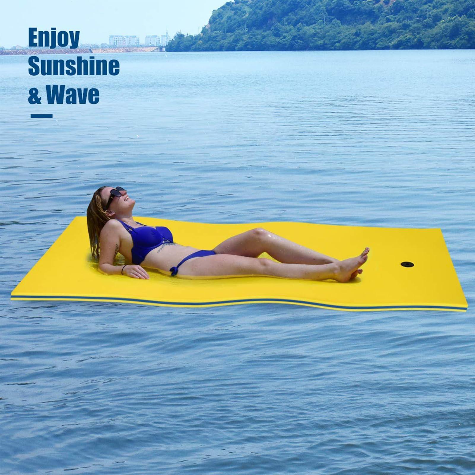 WKXTECZT WKXTECZT Floating Water Pad Mat,Lake Floats Floating Mat for Lake Water Mat Inflatable Rafts Lily Pad Pools Boating Beach, XPE Floating Island for Adults,3mx1.3mx3.3cm