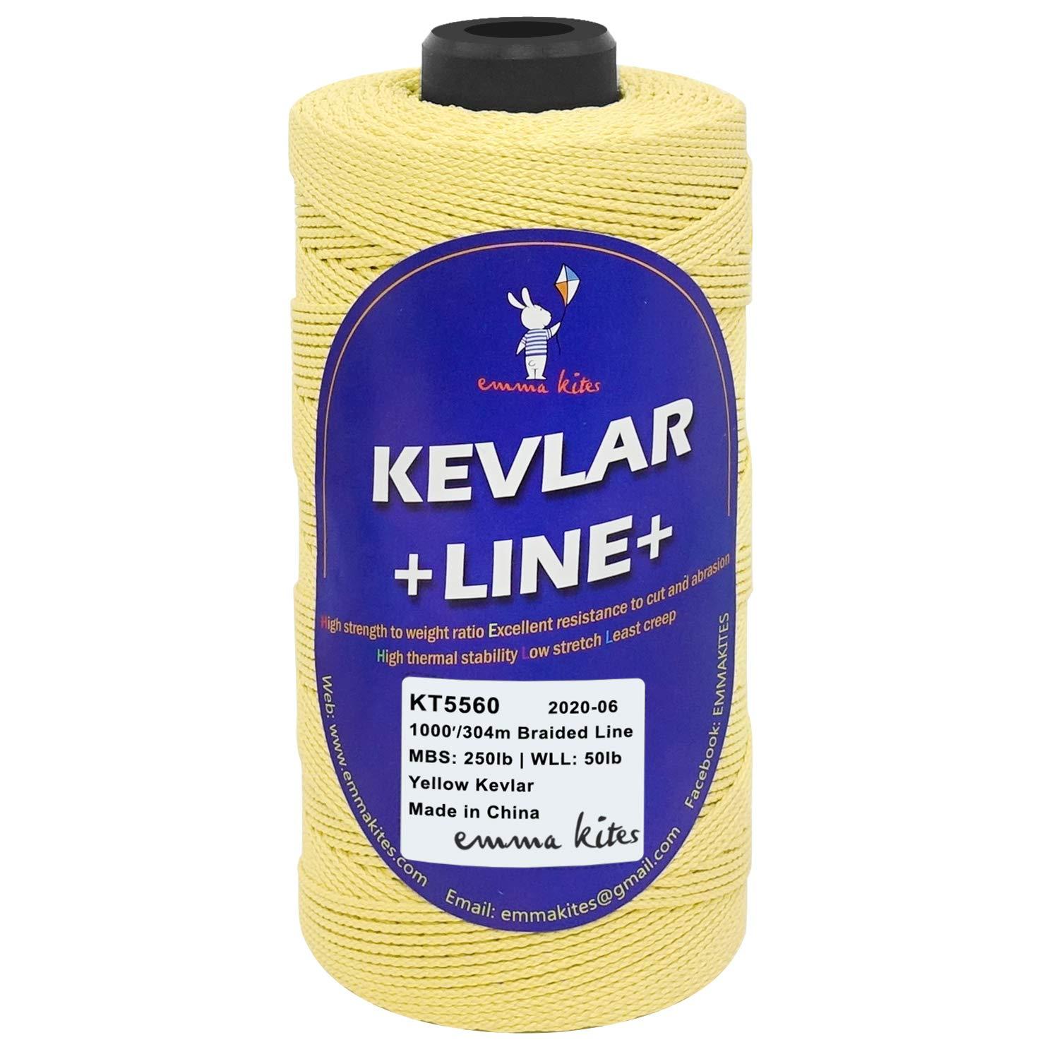 emma kites emma kites Kevlar Kite Line 1000Ft 250Lb Braided Kite String Abrasion Resistant Low Stretch Utility Cord for Outdoor Tactical Survival Hiking Camping