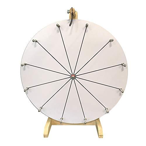 WoodWell WoodWell 16 Inch Tabletop Spinning Prize Wheel w/ Wood Stand | Dry Erase | 10 Customizable Slots | Casino Games | Family Night | Classrooms | with Markers and Eraser