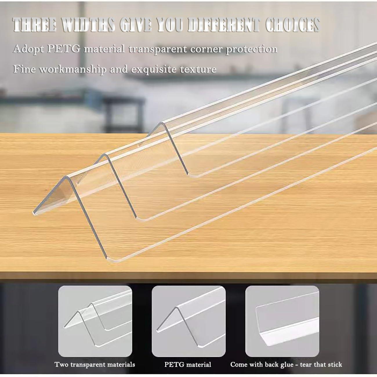 YVML Self Stick Corner Guards Trim for Wall Furniture, High Transparency Corner Shield 3cm/1.2in Wide, Corner Edging Trim Strips for Living Room Bedroom Bathroom Doorway Decor (Size : 120cm/47in*3cm/1.2in