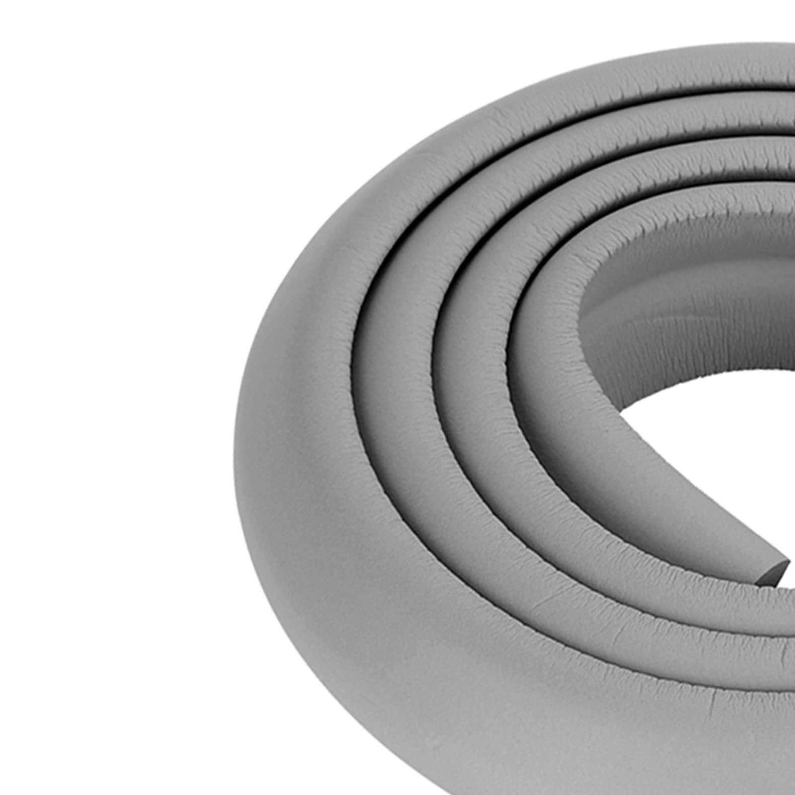 ToysCentral Basics Corner Protector Baby, Crib Padding for Sides Rubber Furniture and Corner Guards 2M Baby Safety Desk Cushion Crib Bumpers Padded for Table, Fireplace, Countertop (Grey)