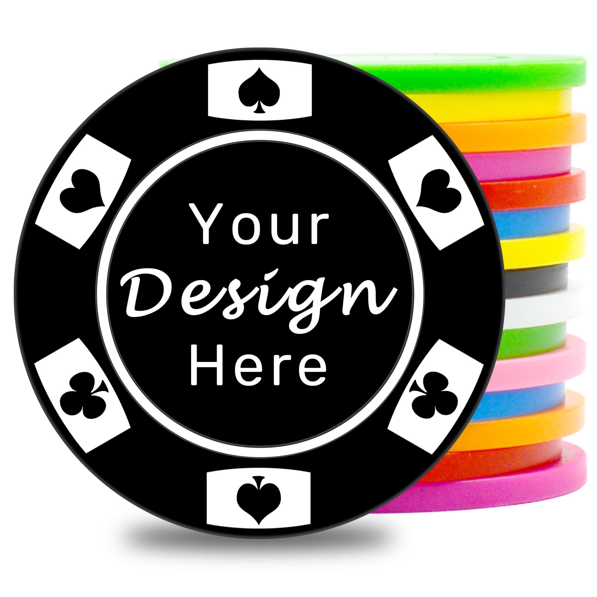 ZLYXIU ZLYXIU 100 Custom Plastic Poker Chips,Full Color Personalized Your Logo Image and Text,9 Colors,Good for Drink tokens,Party,Card Game (D)
