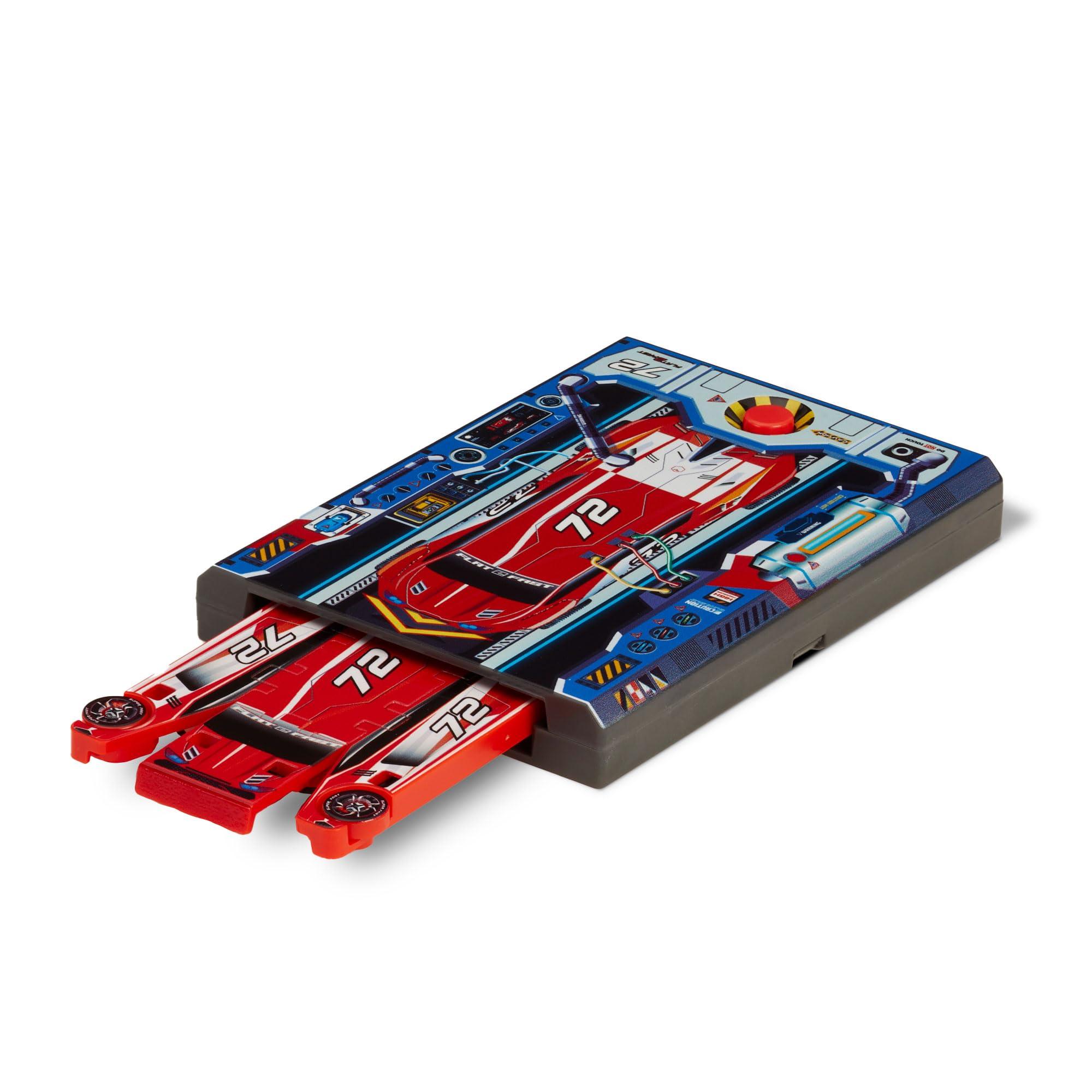 FLAT 2 FAST FLAT 2 FAST Red 72 Card Racer | Load, Launch, Race - Pocket-Sized Racecar Toy Ages 5 and up (Sold Each)