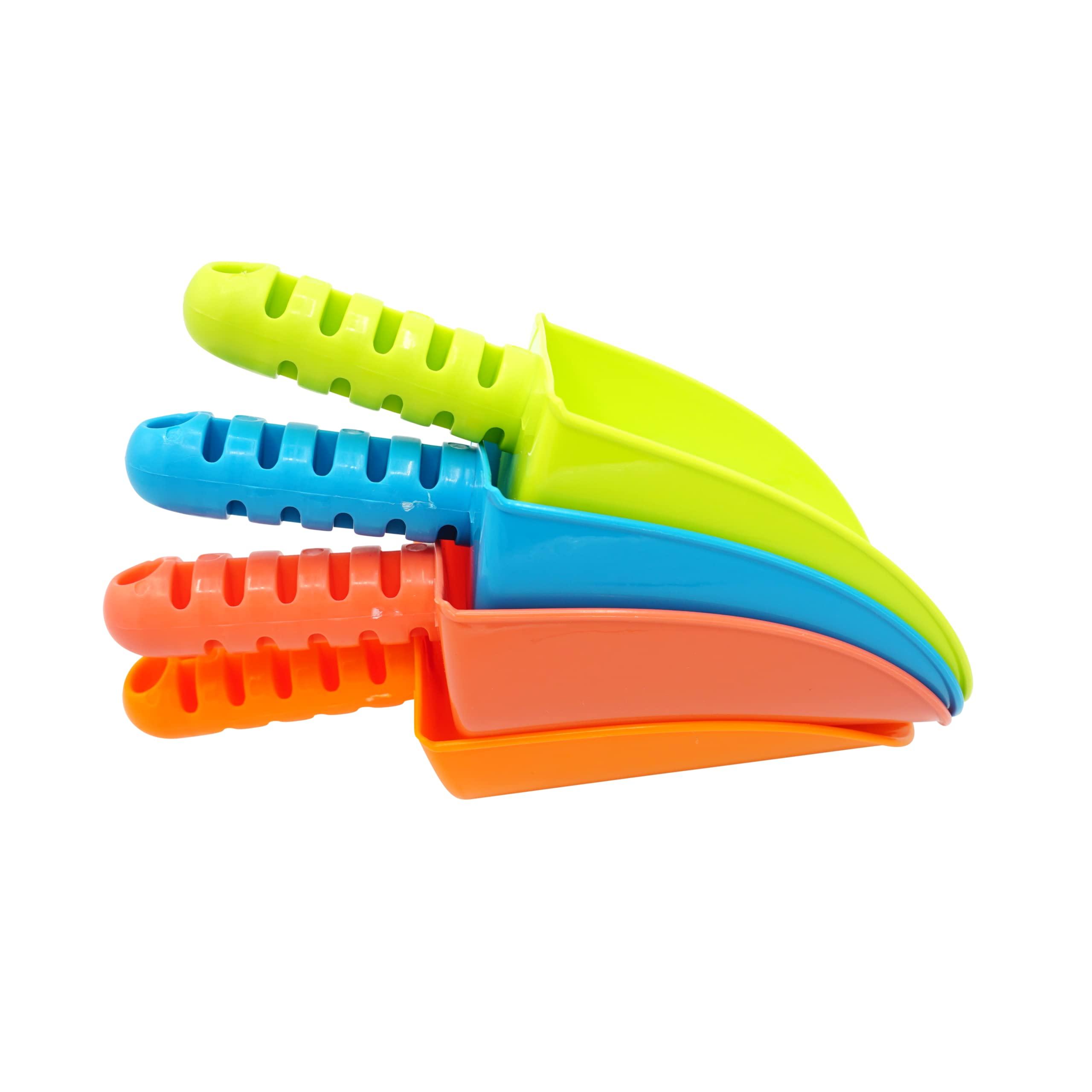 4E\'s Novelty 4E\'s Novelty 4 Pack Beach Shovels 8 Inch, Heavy Duty Plastic Sand Shovel for Kids, - Great for Planting Gardening Shovels for Toddlers, Outdoor Digging Sandbox Toys