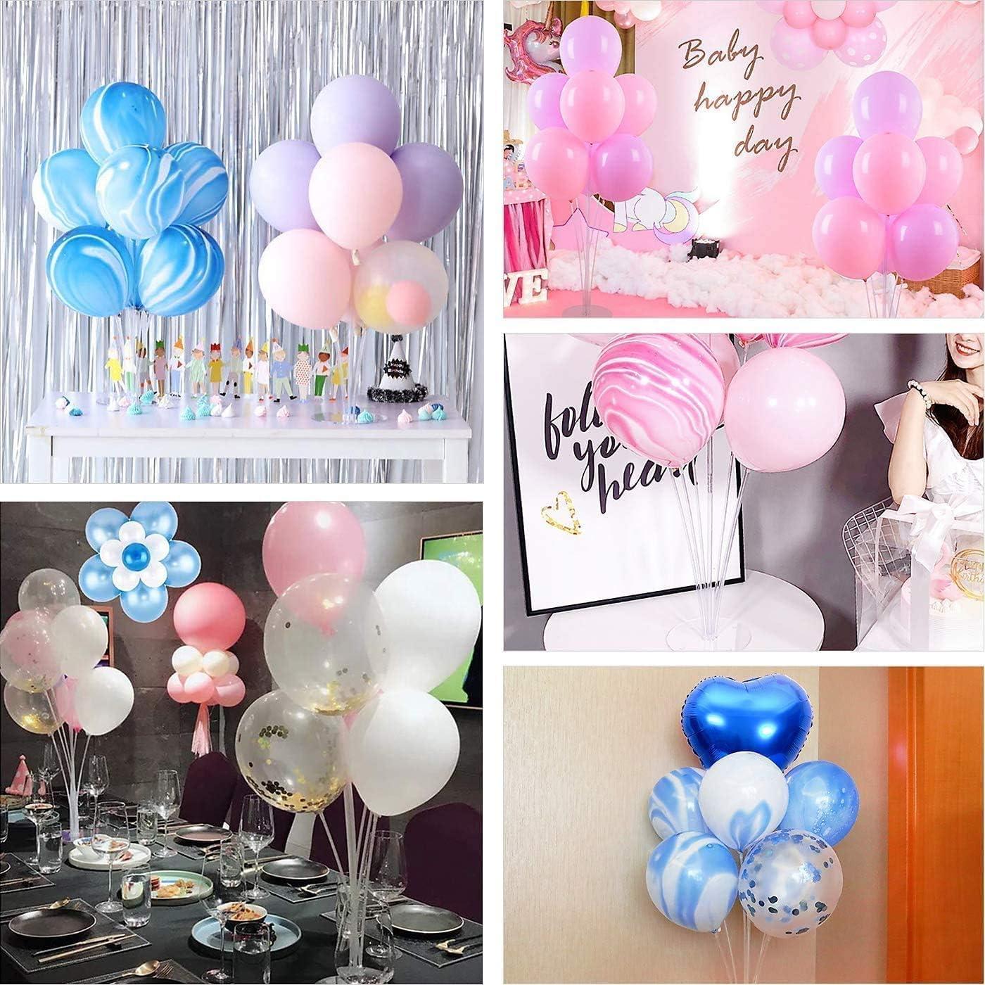 Acquwistach Balloon Stand Kit for Party and Wedding Decorations Celebrations 4 Sets Balloon Stands fot Table with 28 Sticks 28 Cups and 4 Bases