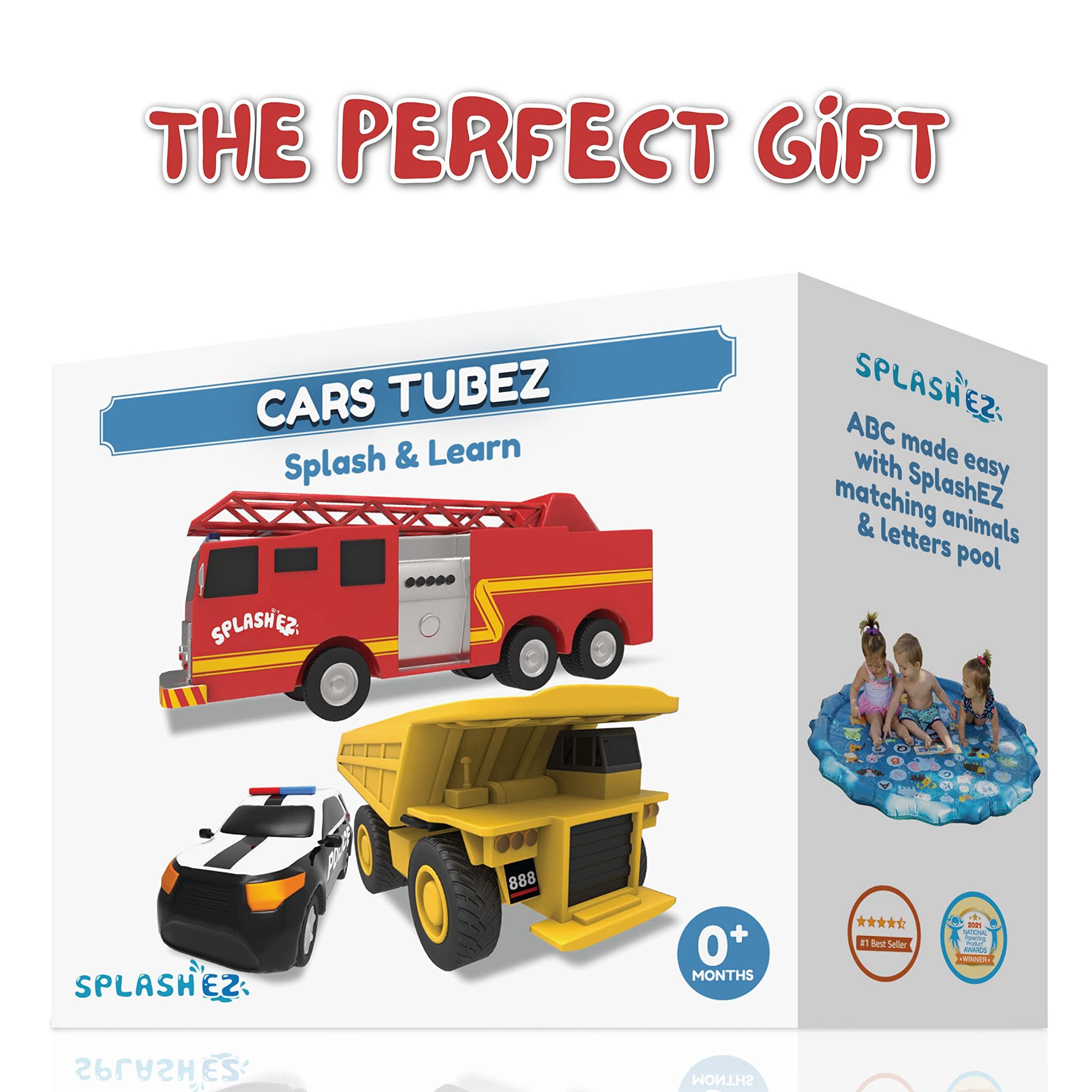 SplashEZ SplashEZ Mold Free Bath Toys for Babies & Toddlers, Car No Hole Bath Toys for Kids, Toddler Gift, No Mold Bathtub Water Vehicles Set for Kids, Pool, BPA-Free, Safe, Fun, Infant Ages 1 3 6 12 18 Months