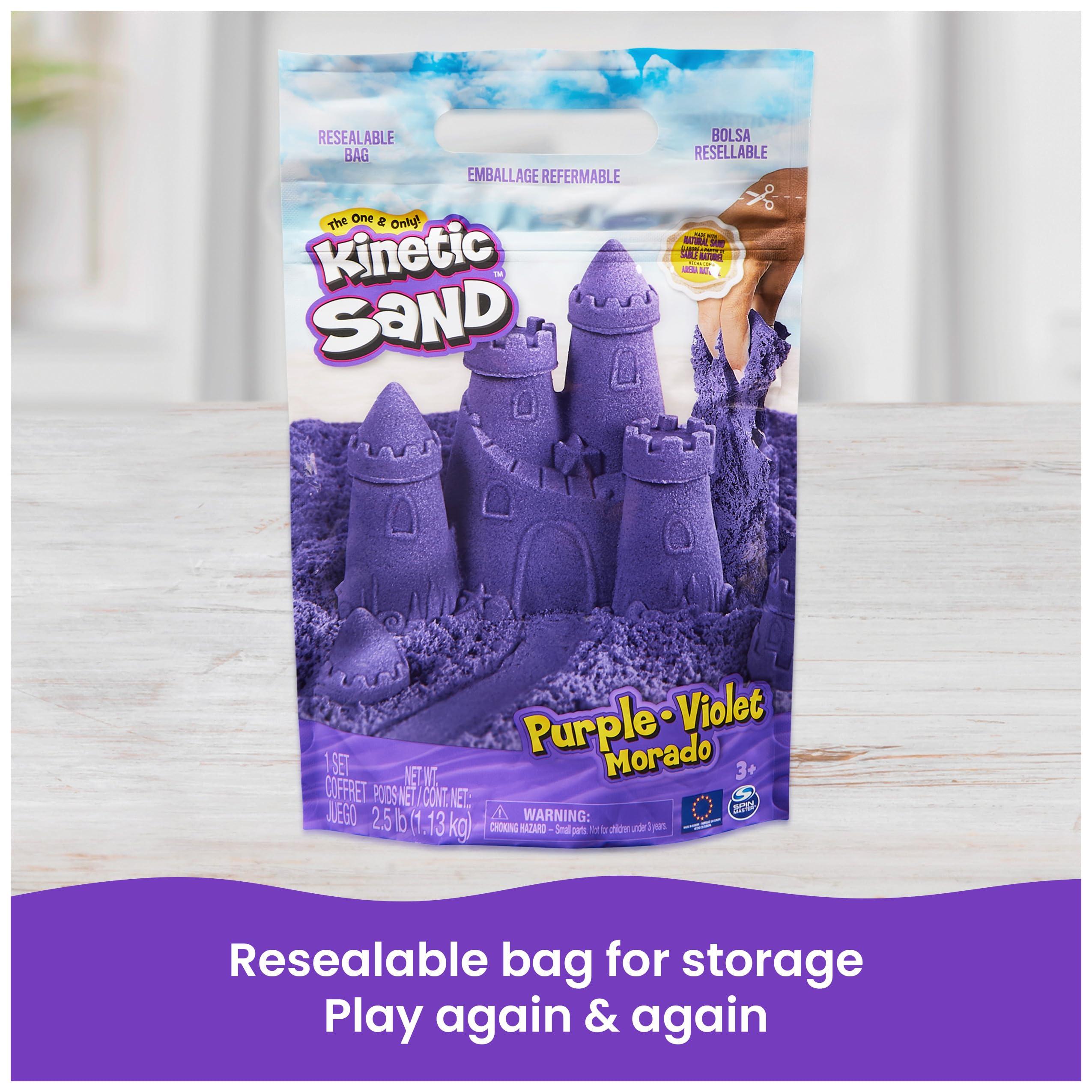 Kinetic Sand Kinetic Sand, 2.5lbs Purple Play Sand, Moldable Sensory Toys for Kids, Resealable Bag, for Ages 3 and up