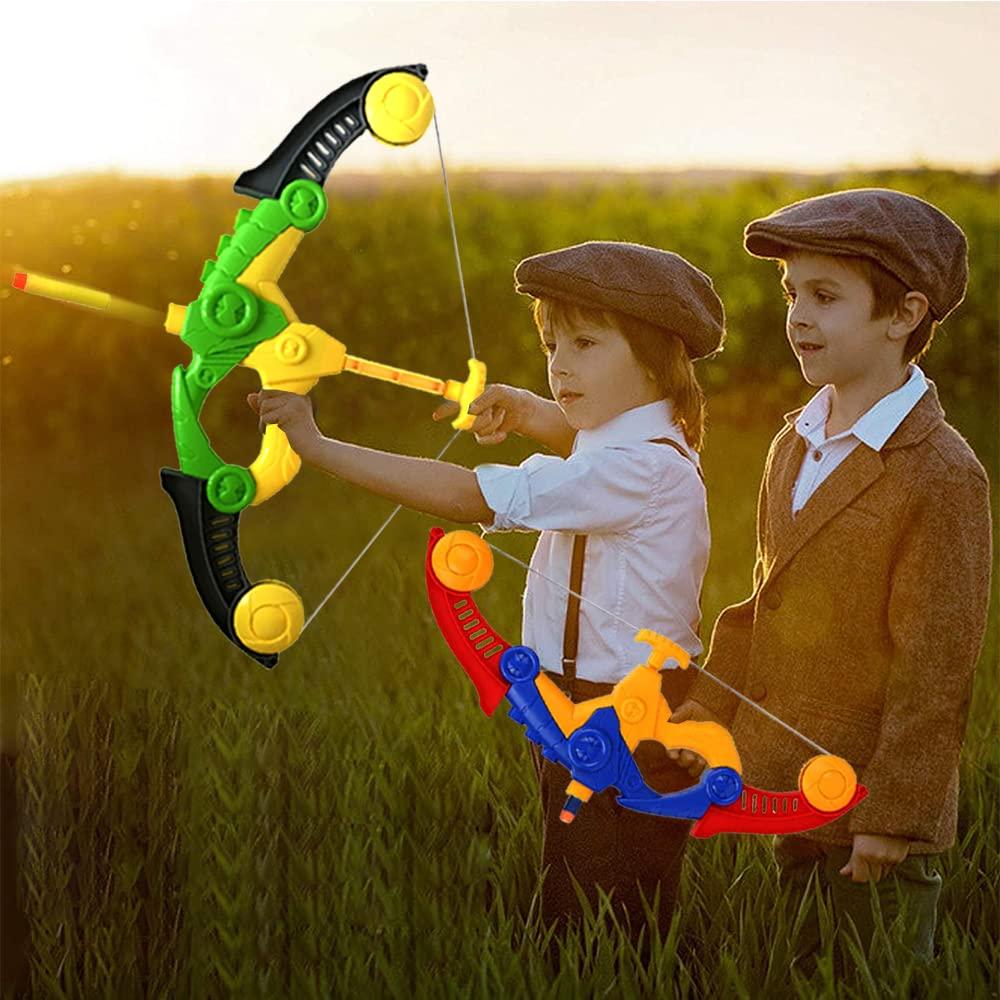 WenToyce Soft Arrow Bow Set for Kids Beginner, Easy Foam Archery Kit for Starters, with 4 Soft Darts Arrows, Safe Outdoor Indoor Shooting Games Activity for Toddler Boys Girls (Archery Green)