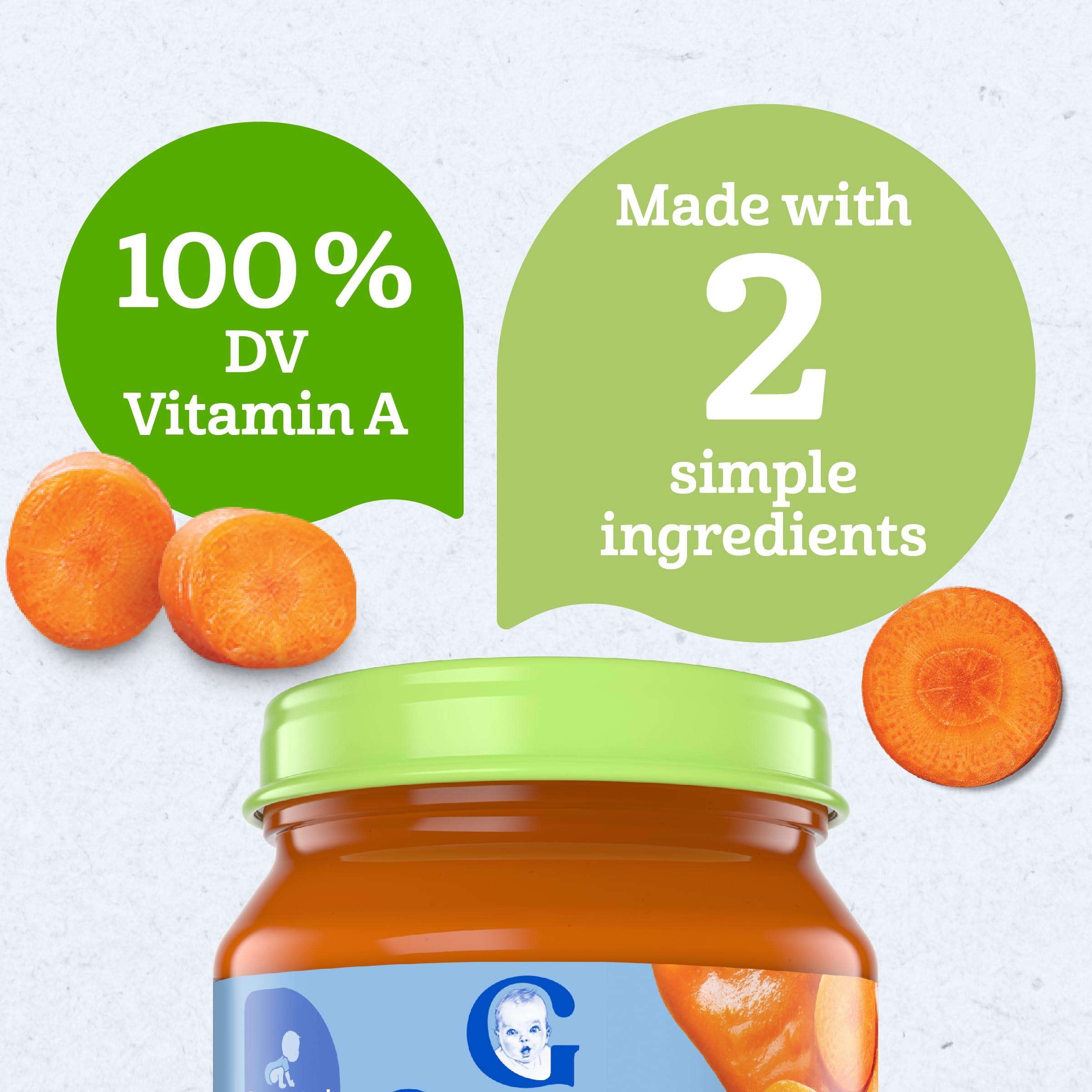 Gerber Gerber 1st Foods Organic for Baby Baby Food, Carrot, 4 oz Jar (10 Pack)