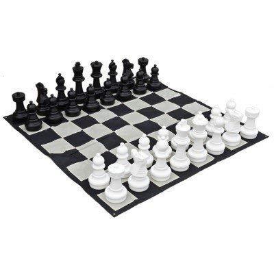 MegaChess MegaChess Giant Chess Set - 25 inch King with Giant Checkers Set and Giant Quick Fold Chess Mat