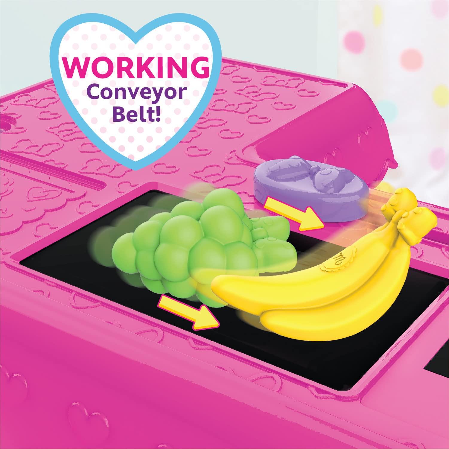 MINNIE Disney Junior Minnie Mouse Marvelous Market, Pretend Play Cash Register with Realistic Sounds, 38 Play Food Pieces and Accessories, Officially Licensed Kids Toys for Ages 3 Up by Just Play