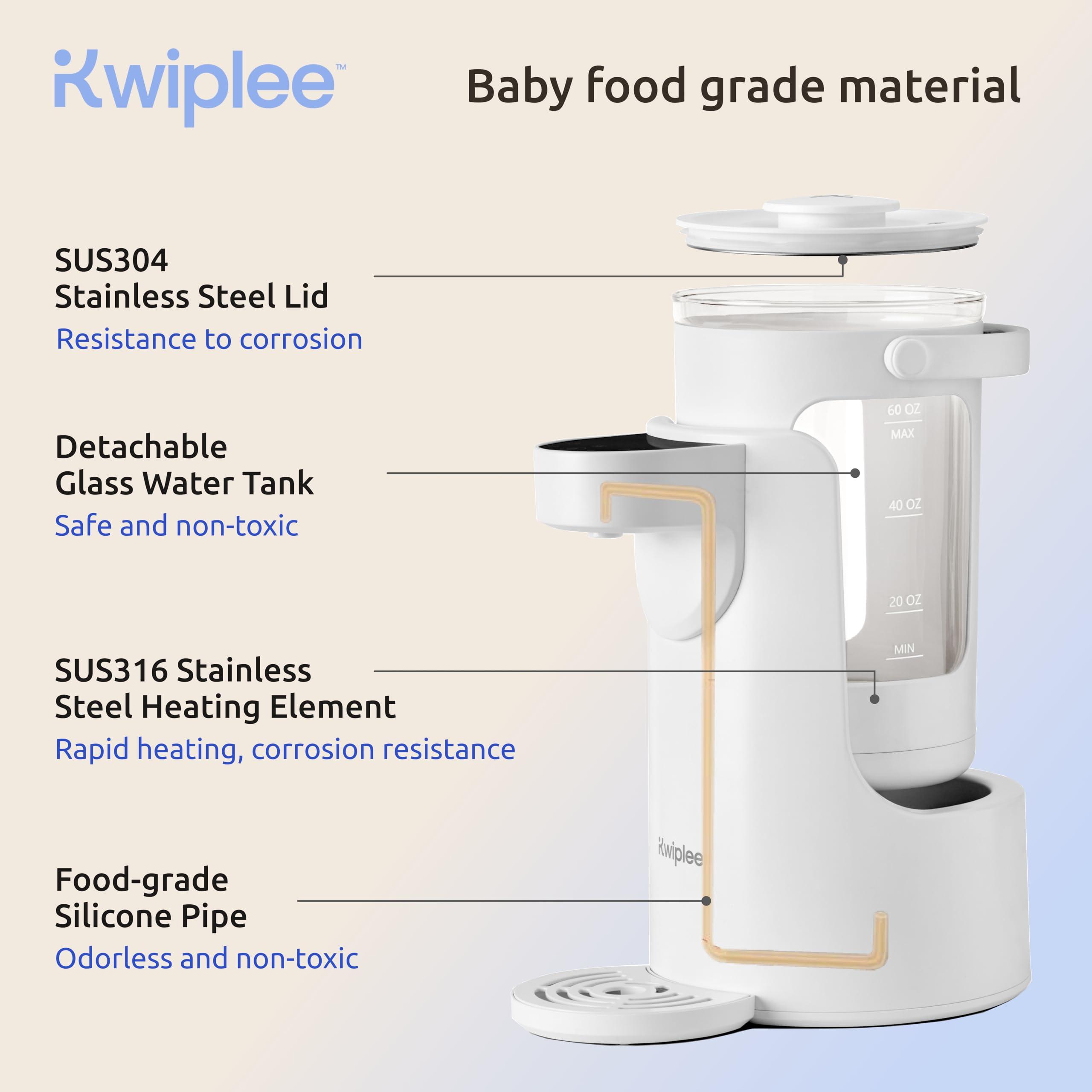 Kwiplee Kwiplee Smart Pour Warm Water Dispenser (Pink), Instant Water Warmer for Baby Formula, 2L Detachable Glass Tank, Hot Water Dispenser, 24/7 Keep Warm, Baby Bottle Warmer, Baby Water Warmer