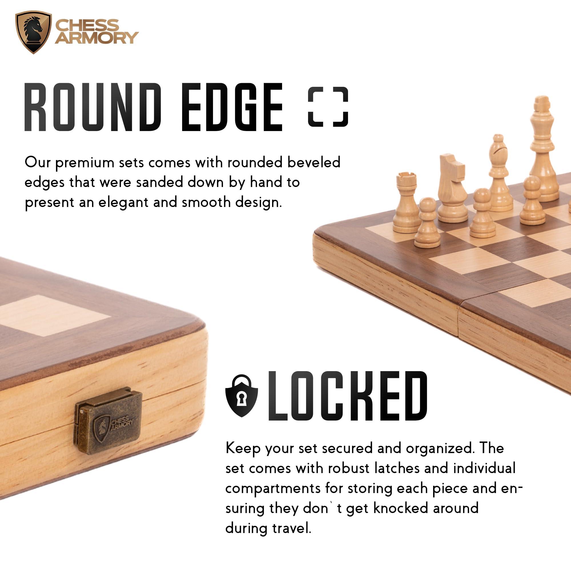 Chess Armory Chess Armory Chess Set 15 Inch Magnetic Wooden with Chess Clock for Kids and Adults