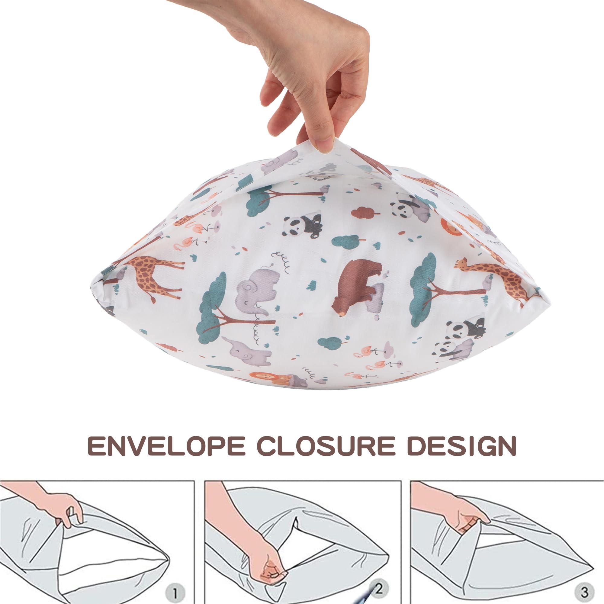 Bunnikins & Clover Bunnikins & Clover Toddler Pillows with Pillowcase, 13"x18" Soft Cotton Kid Pillows for Sleeping, Bedding Small Pillow for Boys and Girls Aged 2-5 Years
