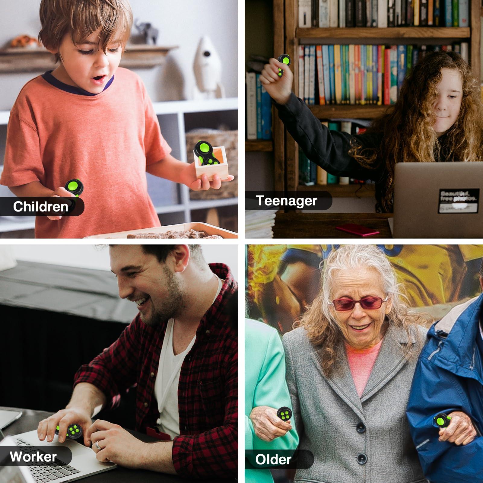 WTYCD WTYCD Original Fidget Toy Game, Rubberized Classical Controller Fidget Concentration Toy with 8-Fidget Functions and Lanyard - Excellent for Relieving Stress and Anxiety(Green)