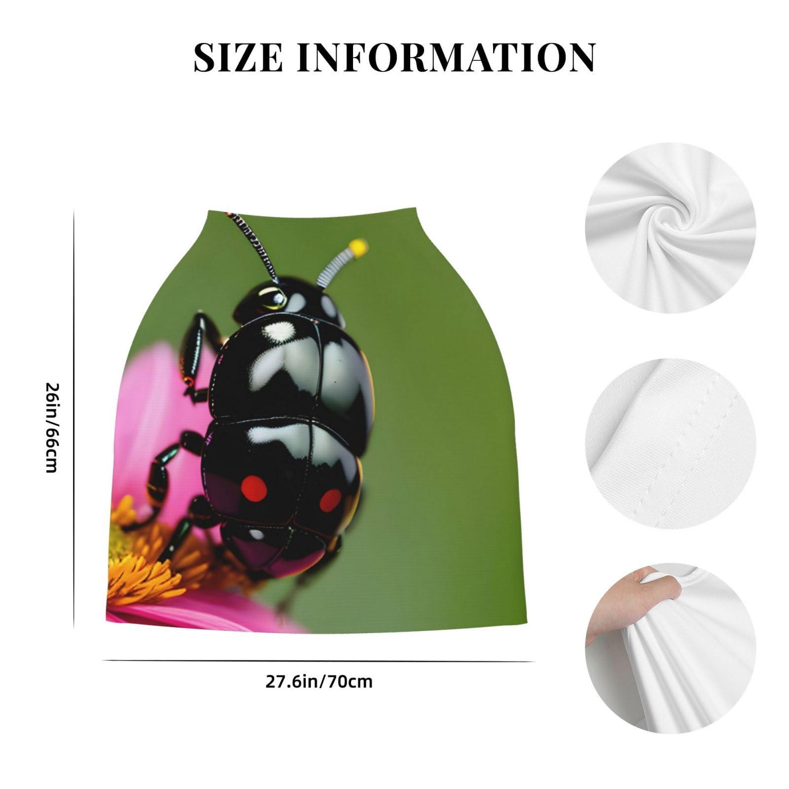 ZhanMg ZhanMg Colorful Ladybird Stroller Chair Nursing Top Cover - Privacy Canopy for Newborns and New Moms, Perfect for High Chair, Black