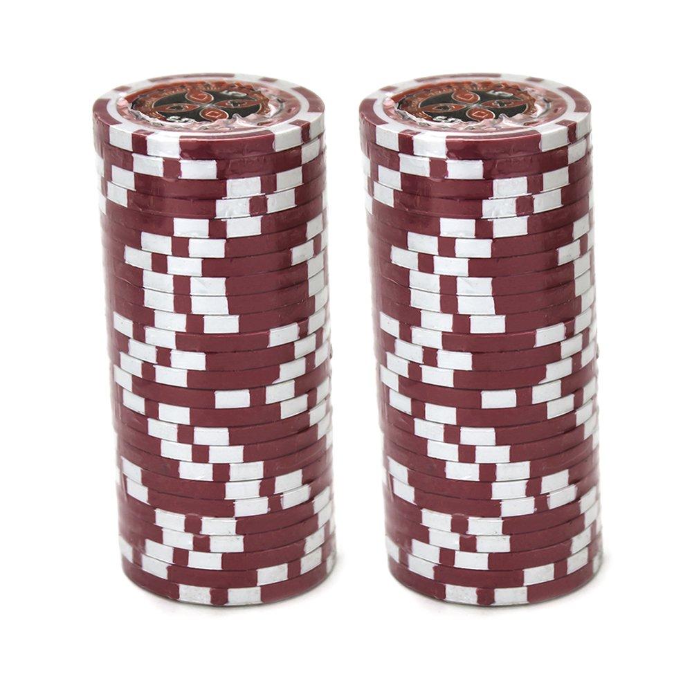 Brybelly Brybelly The Ultimate Poker Chip Holo Inlay Heavyweight 14-gram Clay Composite - Pack of 50 ($5.00 Red)