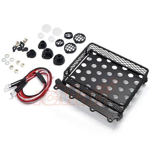 Yeah Racing Yeah Racing 1/10 RC Rock Crawler Accessories Metal Mesh Wire Luggage Tray Type B w/ 4 White Light 11cm X 10cm X 3.5cm #YA-0402