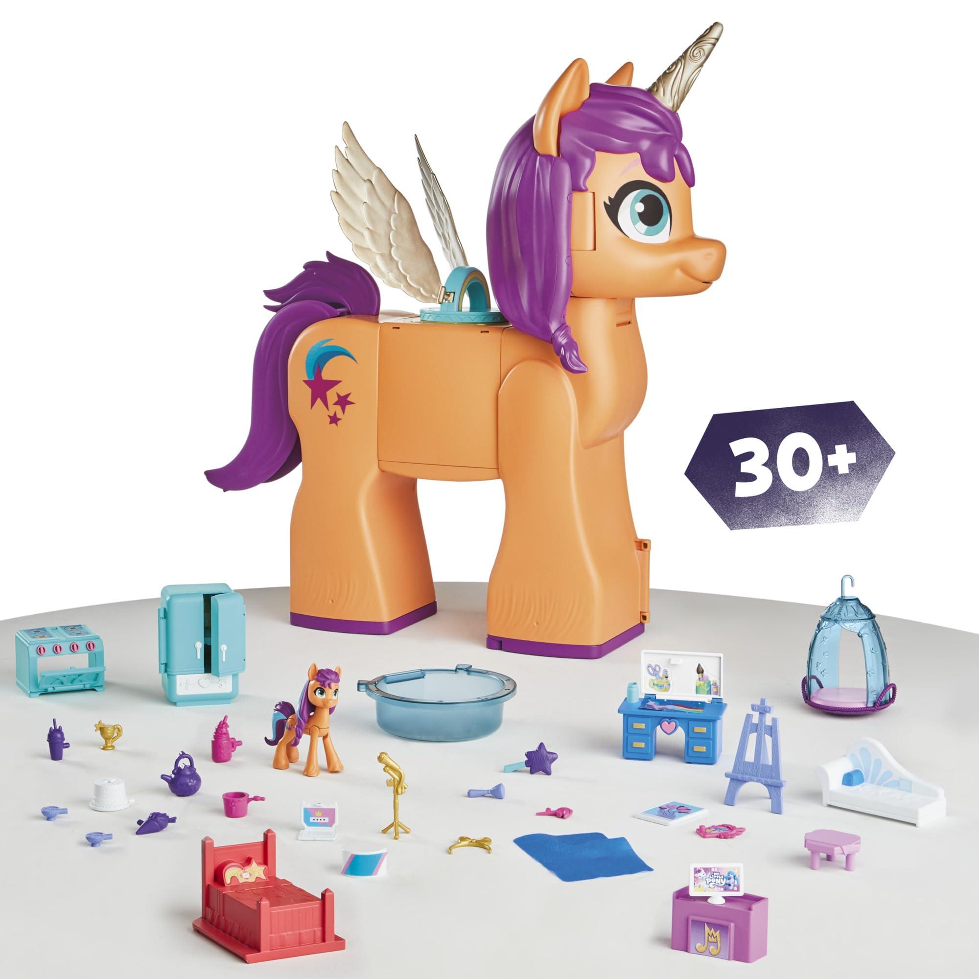 My Little Pony My Little Pony Sunny's 2-in 1 Playset, 25-Inch-Tall Transforming Doll with Figure and Accessories + Duracell Coppertop AAA Batteries 8 Count with Power Boost Ingredients (Bundle)