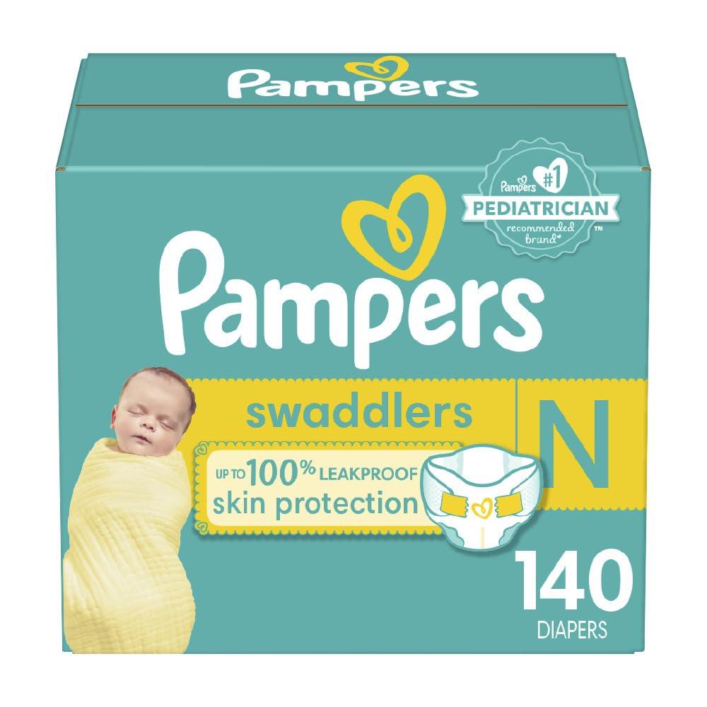 Pampers Pampers Baby Diapers - Swaddlers - Size 0, 140 Count, Ultra Absorbent Disposable Newborn Diaper