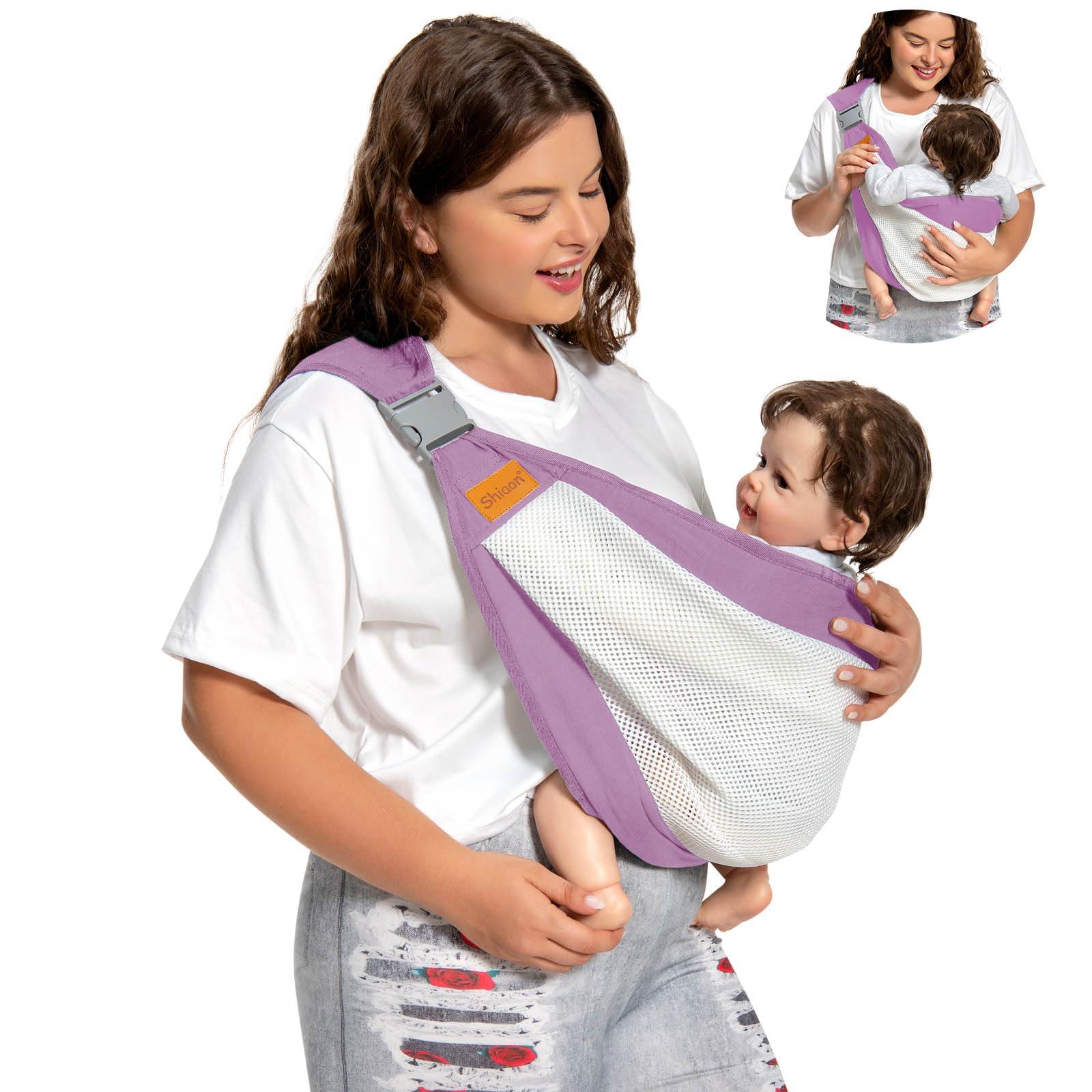 Shiaon Shiaon Baby Sling Carrier Newborn to Toddler, Adjustable Easy Baby Carrier, Baby Wrap Sling, Baby Hip Seat Carrier for Toddler Sling, Baby Holder Carrier, Nursing Sling, Carrying 7-45 lbs, Purple