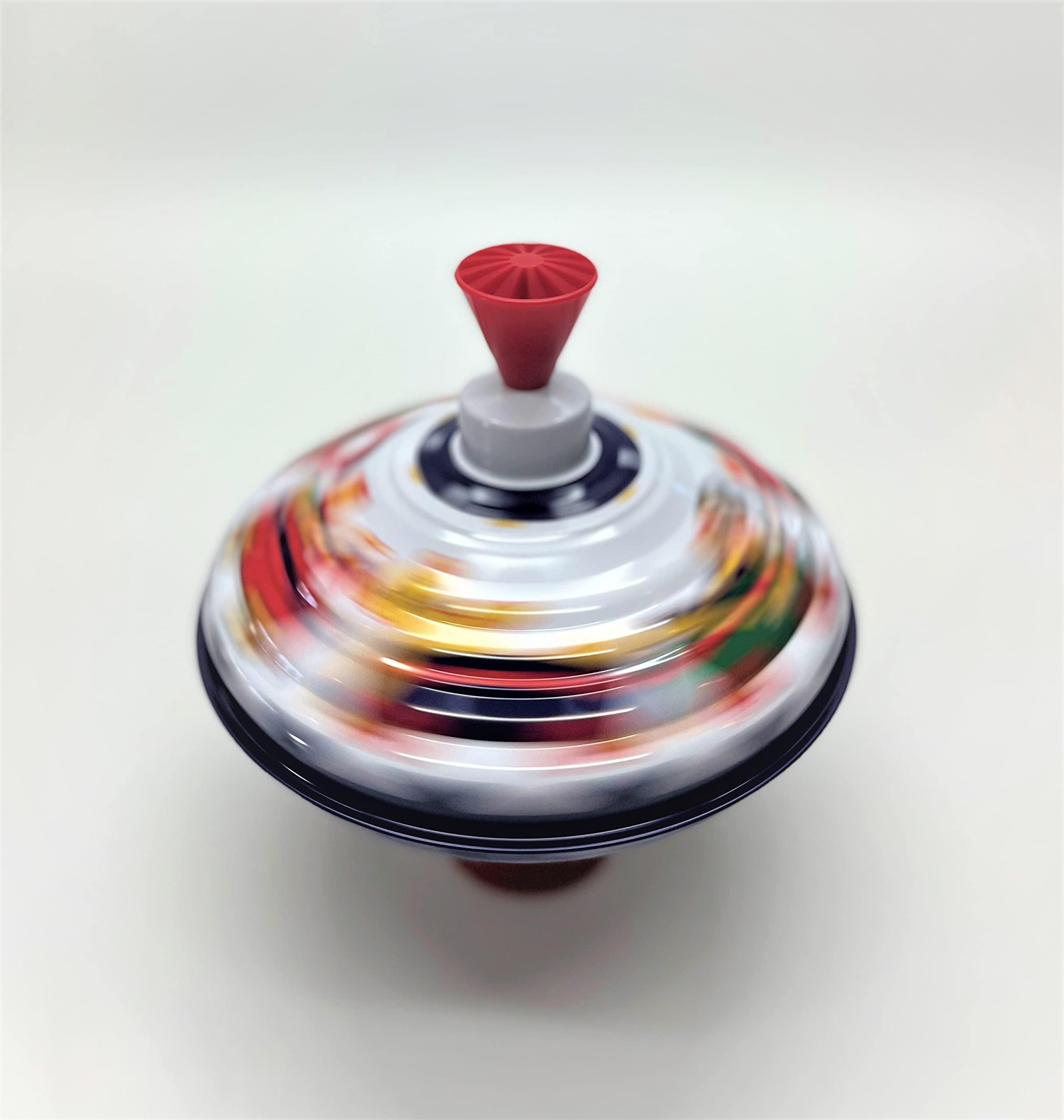 Bolz Bolz Classic Playbox Music Spinning Tin Top Toy from KsmToys The Funny Buzzing Hum Gets Louder As The Top Spins Faster, Ages 18 m+
