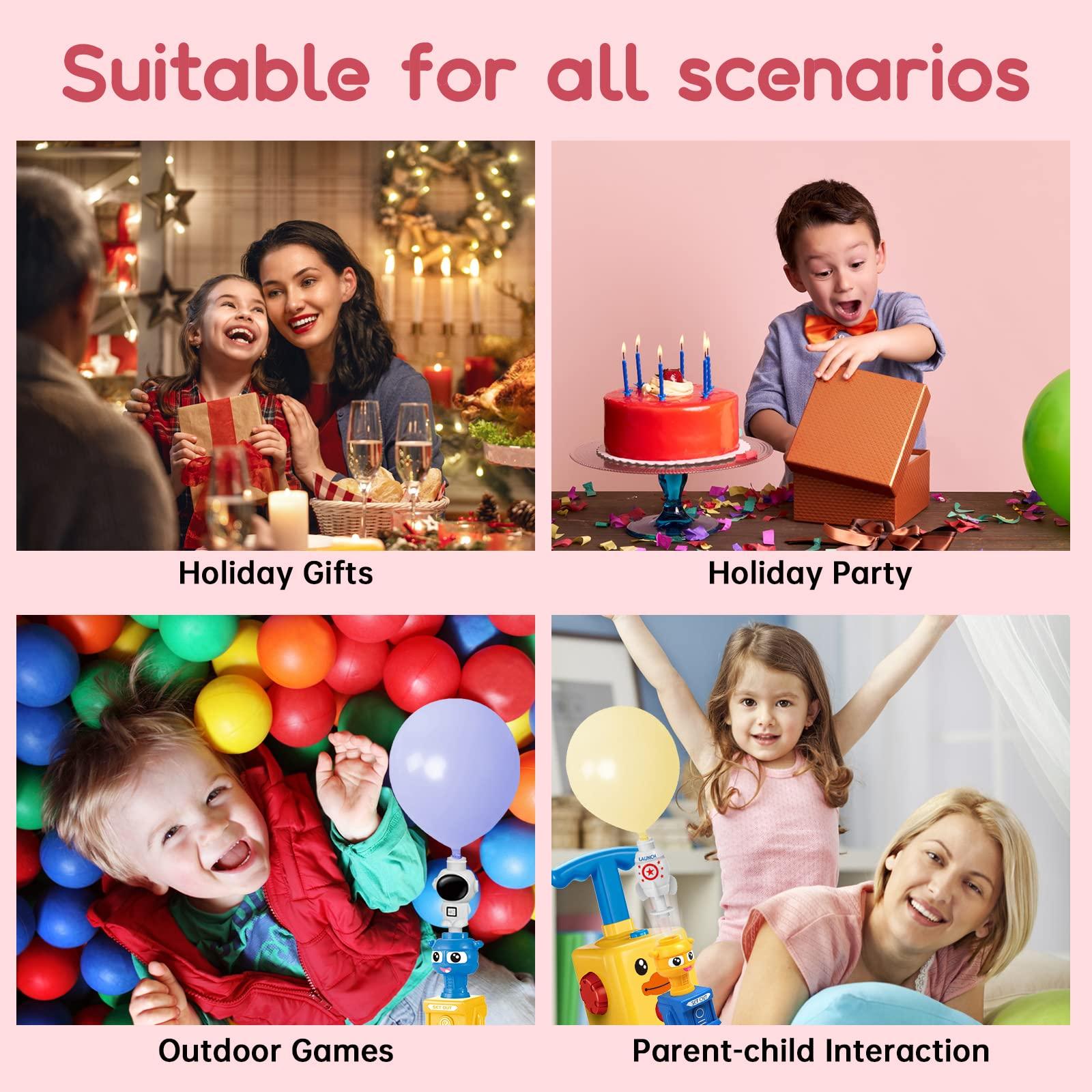 PZJDSR PZJDSR Balloon Launcher Car Toy Set Balloon Powered Car Racers Kit with Pump Rocket Balloons Gift for Kids Above 3 Years Old(yellow)