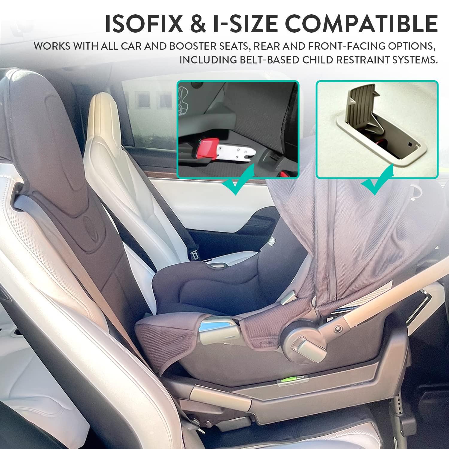 Prince Lionheart Prince Lionheart 2-Stage Seatsaver Car Seat Protector for Child Car Seat Designed for Tesla Models S, 3 X & Y, Protects Car from Infant Rear-Facing Car Seat & Front-Facing Booster Seat (Black, 2pcs)